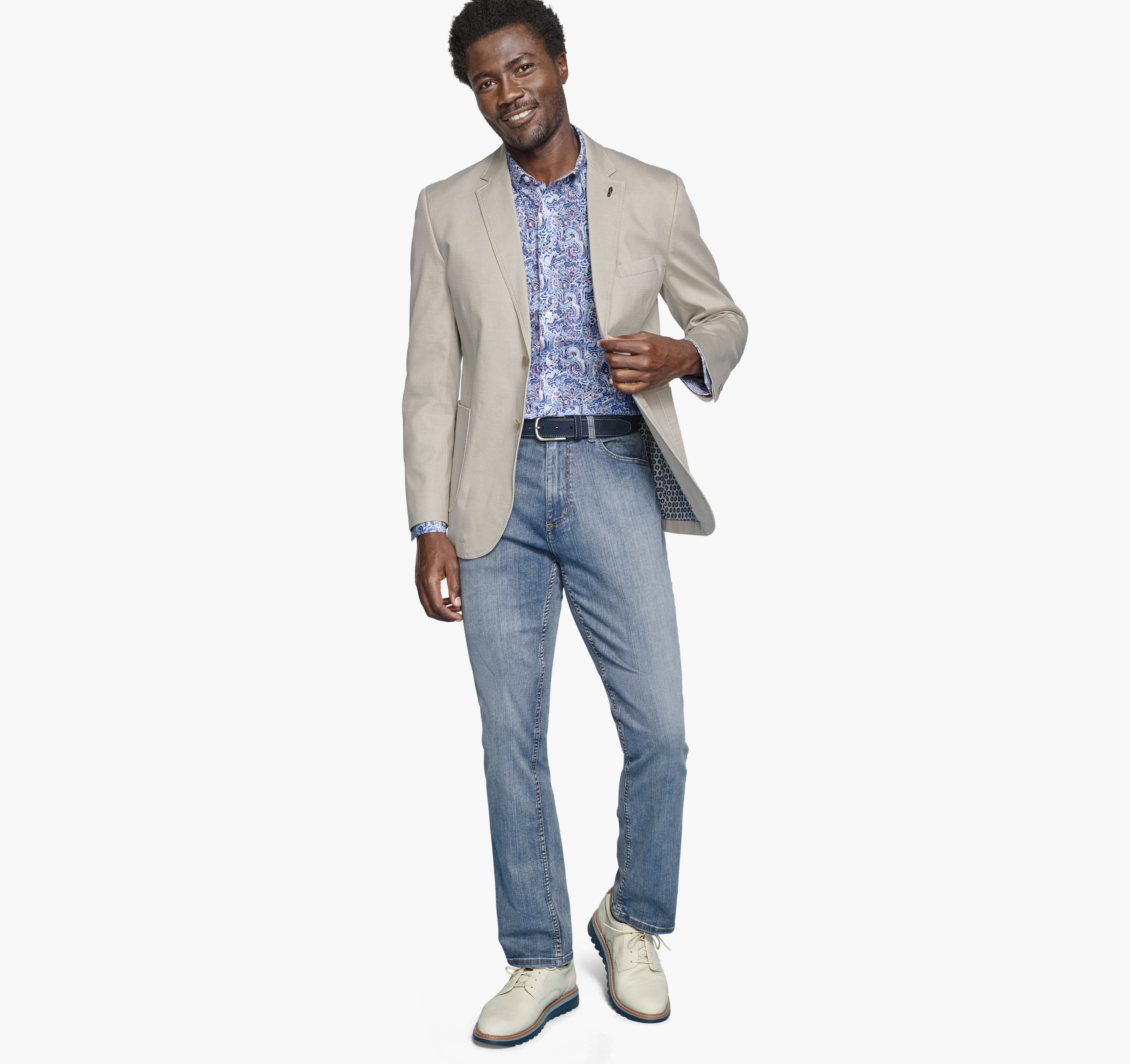 Washed Cotton Dobby Blazer