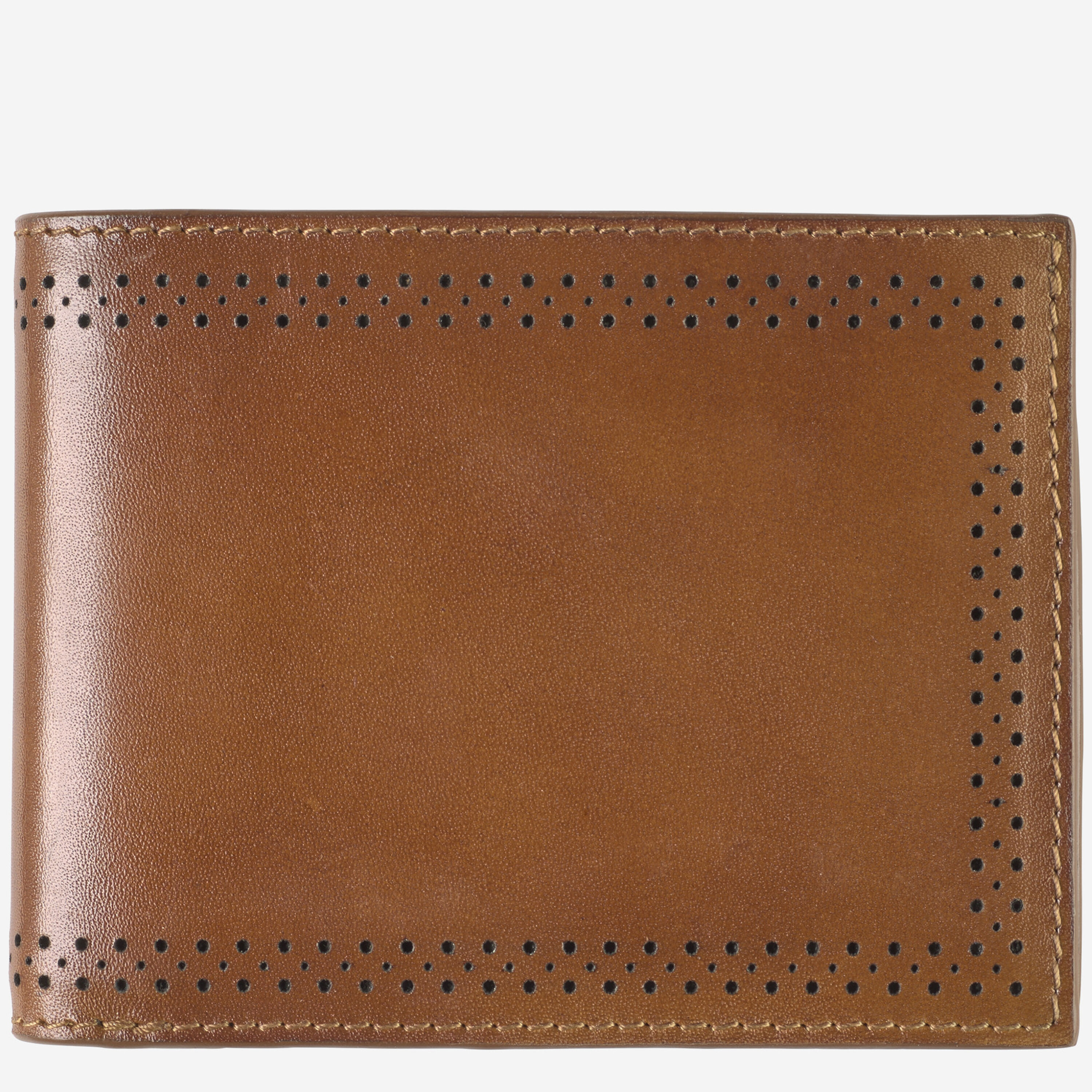 Johnston & Murphy Richmond - Tarjetero Plegable Perforado Para Hombre, Negro -, Talla única, Richmond - Tarjetero Plegable Perforado