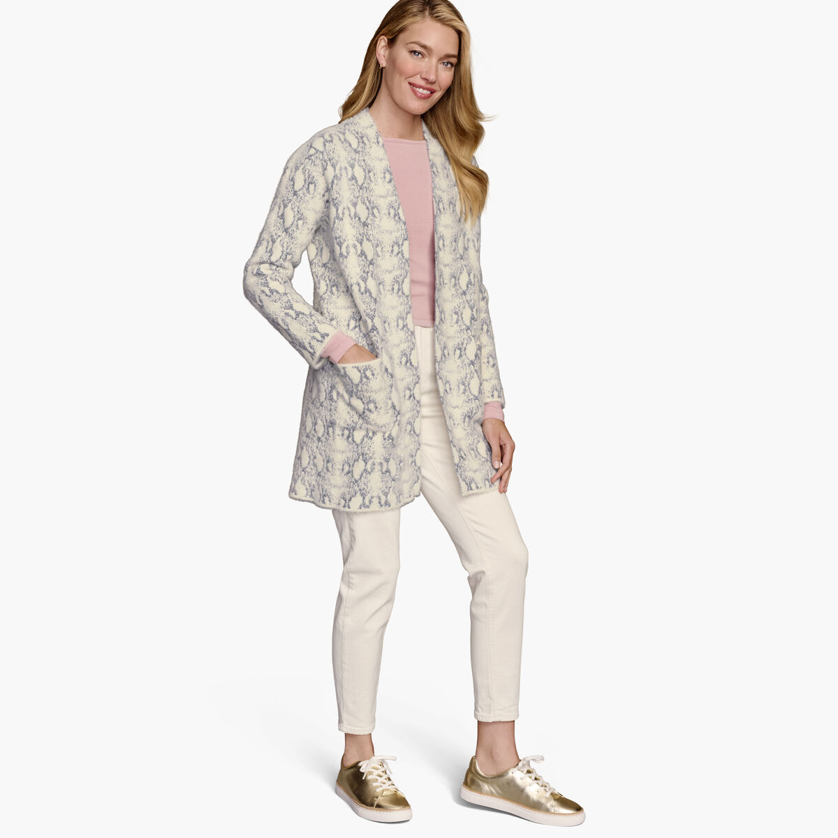 Snakeskin-Pattern Cardigan image number null