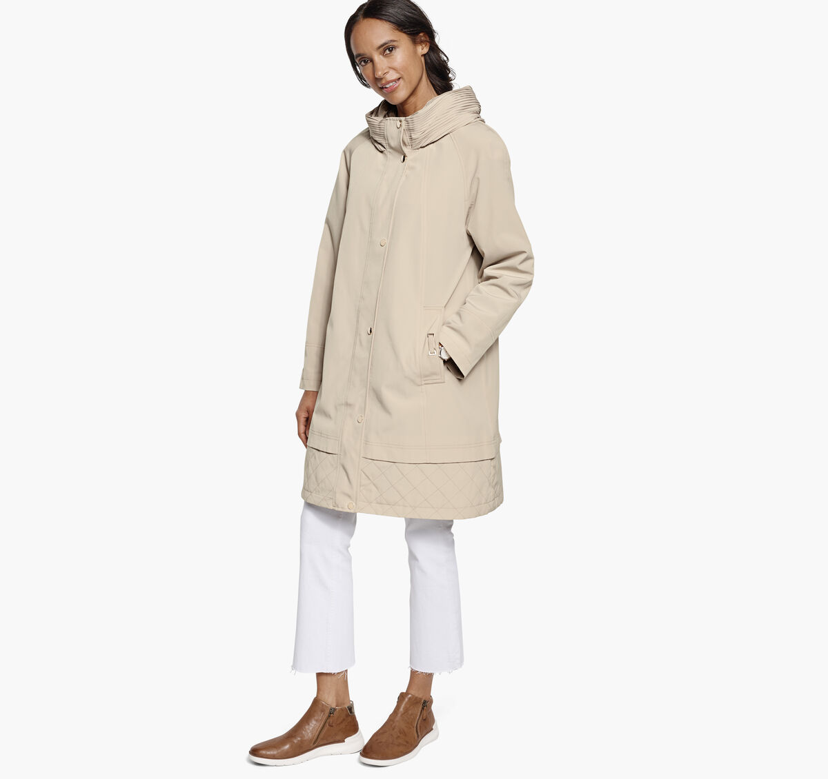 Trench with Pleated Hood image number null