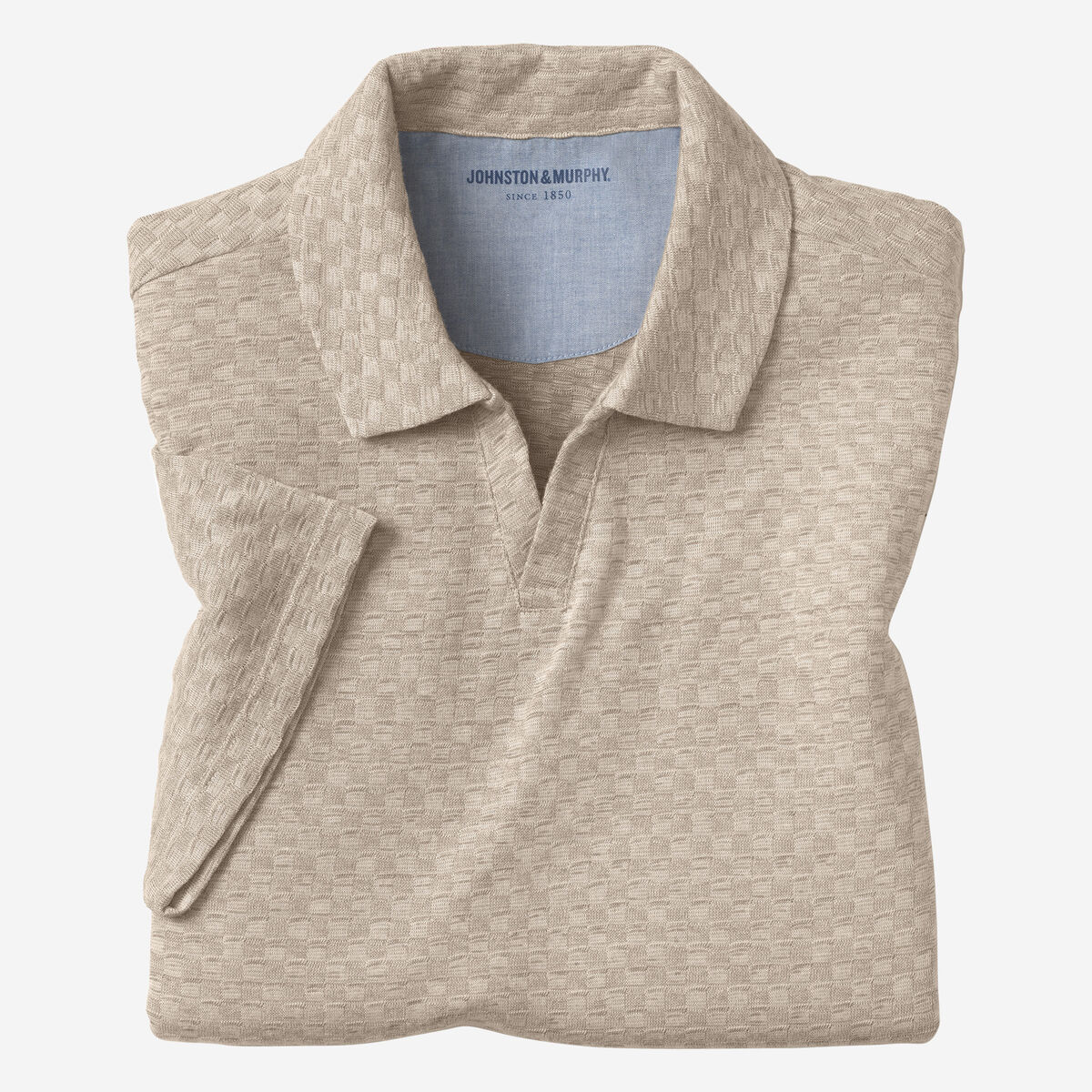 Basketweave V-Neck Polo image number null