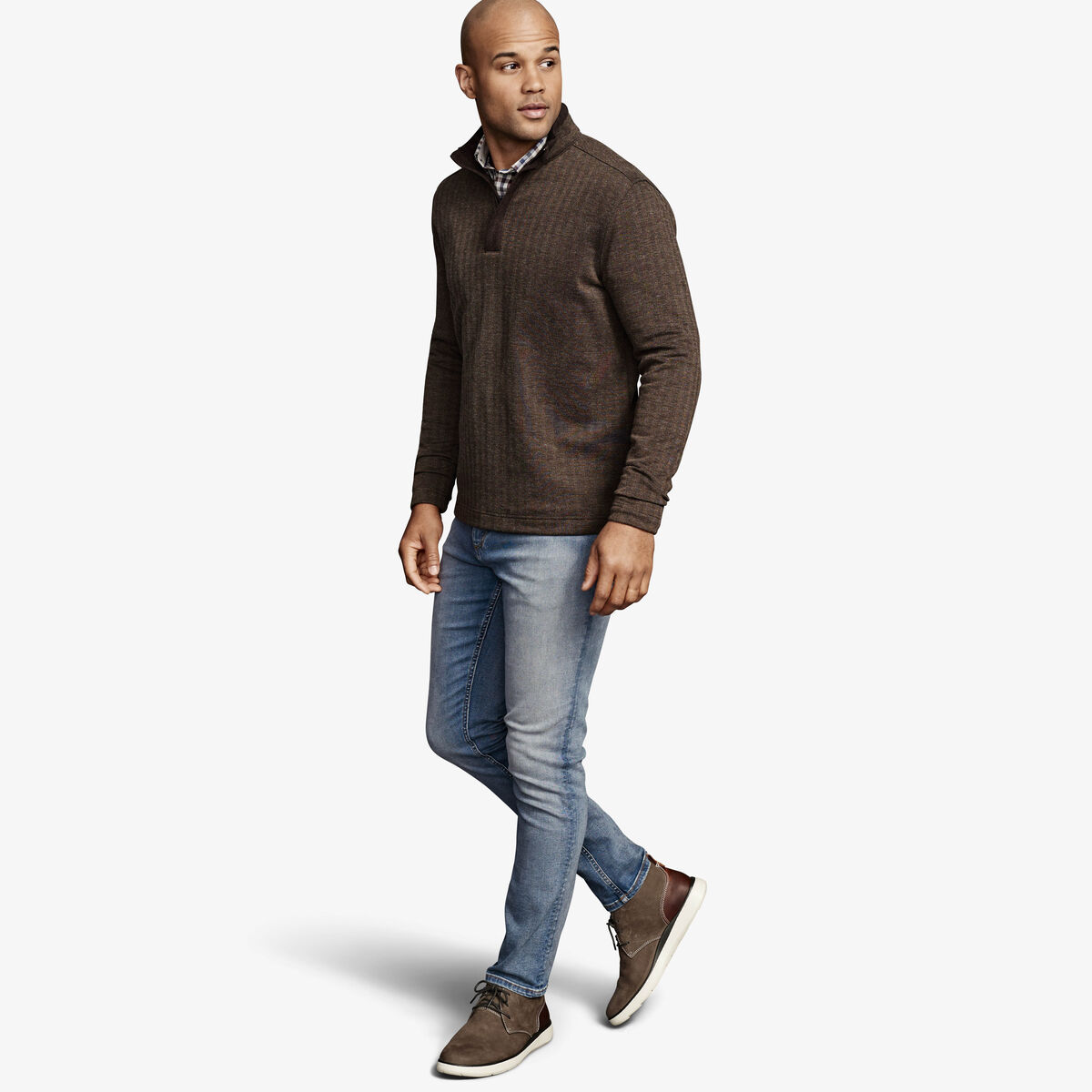 Herringbone Knit Quarter-Zip image number null