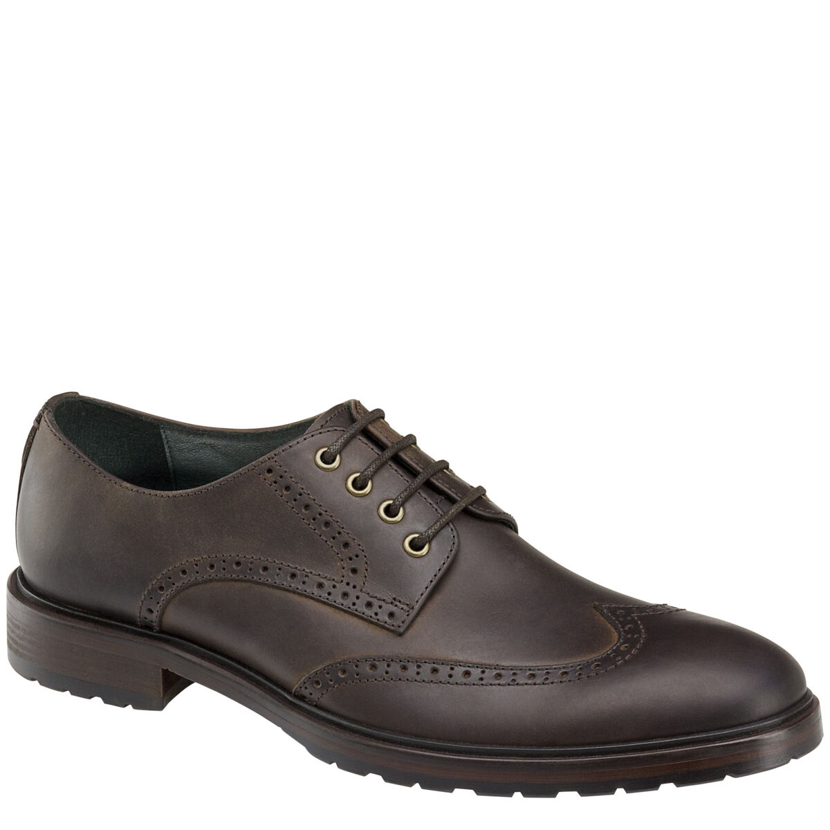 Johnston & Murphy J&M Est. 1850 Brown Leather Wingtip Dress Shoes — Men’s 10.5 Johnston & Murphy Brown Wingtip Dress Shoes for Men for sale  main image 4