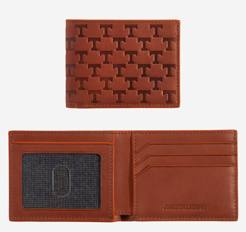 Collegiate Embossed Billfold Wallet - University of Tennessee - Tan Full Grain