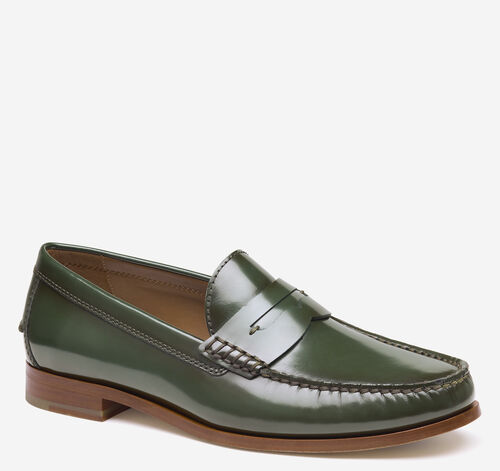 Baldwin Penny Loafer - Emerald Brush-Off Full-Grain Leather
