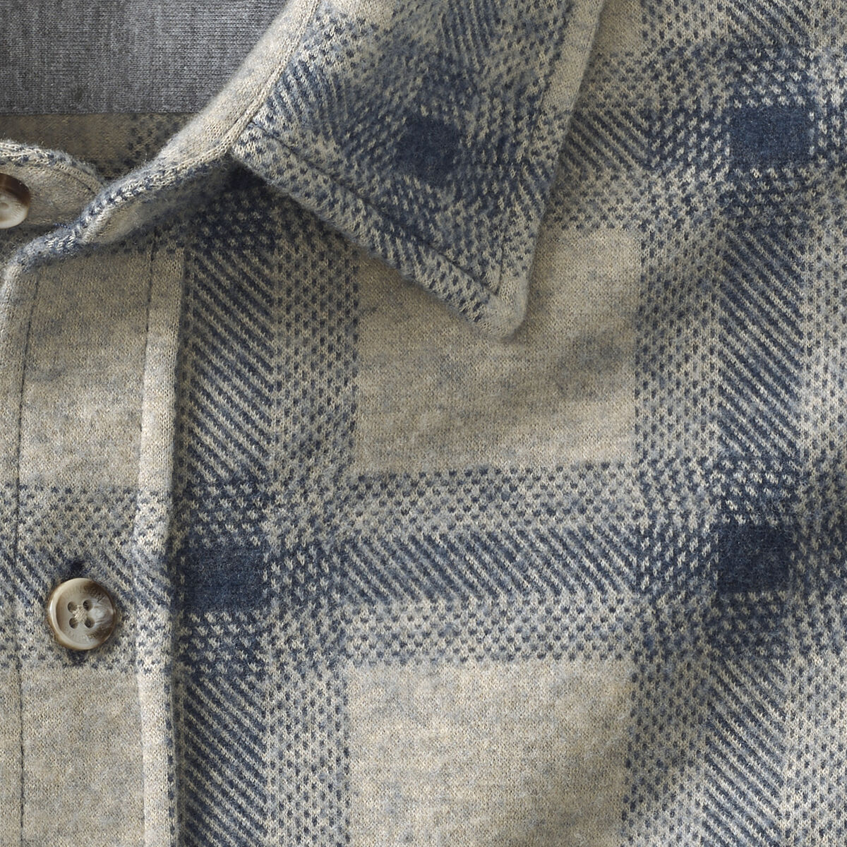 Brushed Button-Front Knit Shirt image number null