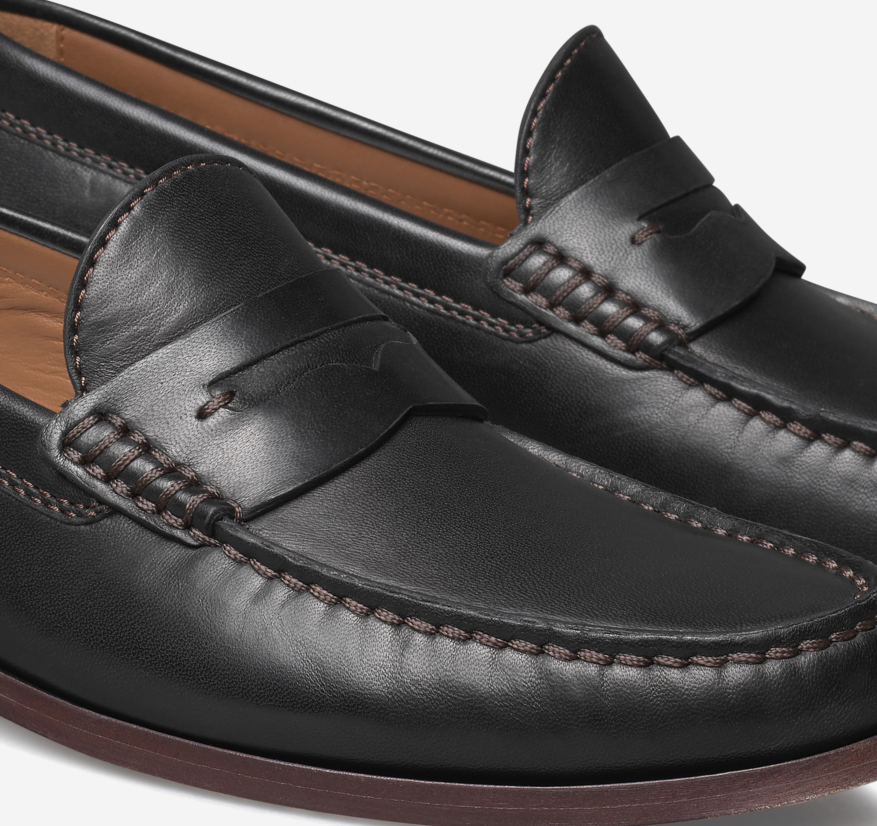 Johnston & Murphy Gray Leather Penny Loafers Sheepskin Dress Shoes Size 10.5 M Men main image 3