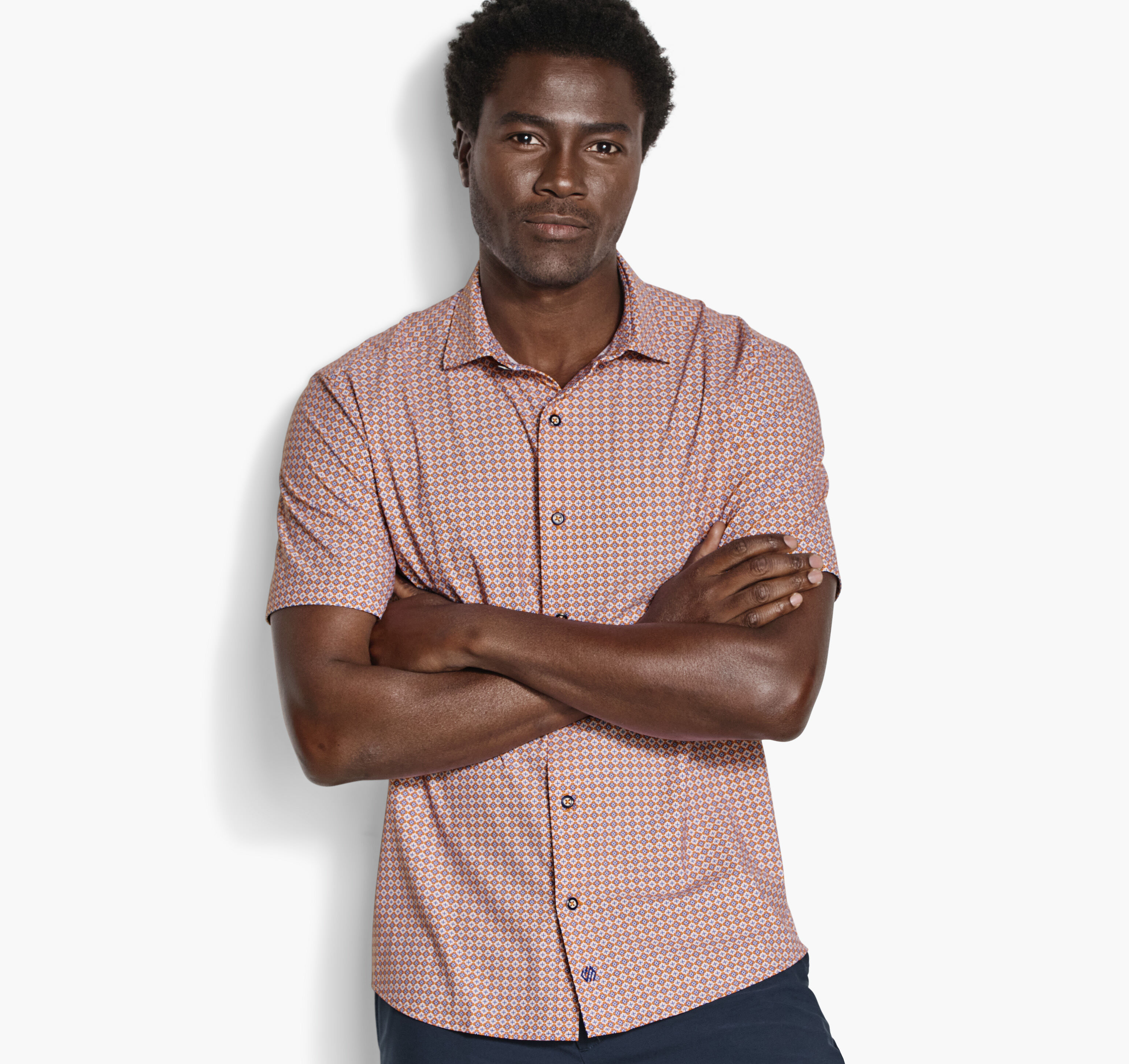 Men's XC+™ Motion Short-Sleeve Print Knit Shirt | Johnston & Murphy