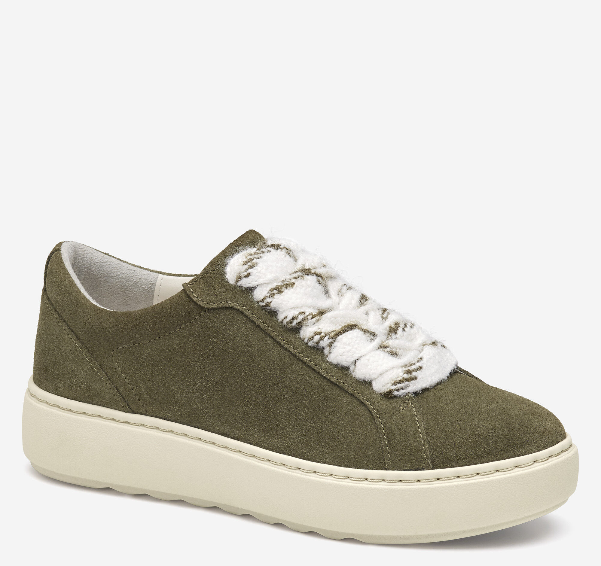 (取寄) ジョンストン&マーフィー レディース キャミー レースアップ Johnston & Murphy women Cammie Lace-Up Bone Women's Cammie Lace-Up in Olive Suede | Johnston & Murphy