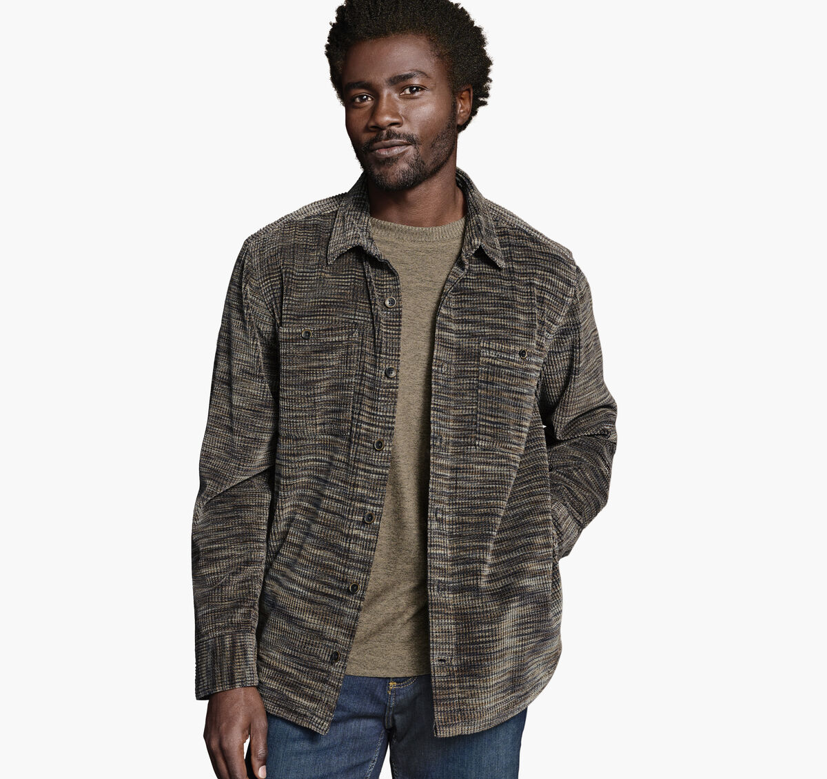 Striated Corduroy Shirt Jacket image number null