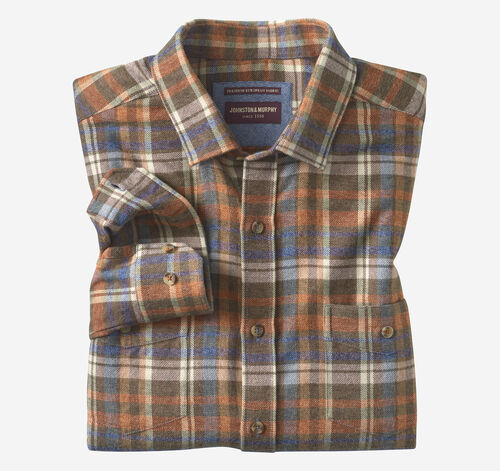 Woodson Heathered Shirt - Brown Multi Plaid