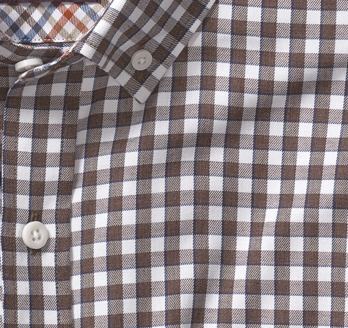 Long-Sleeve Twill Checked Shirt image number null
