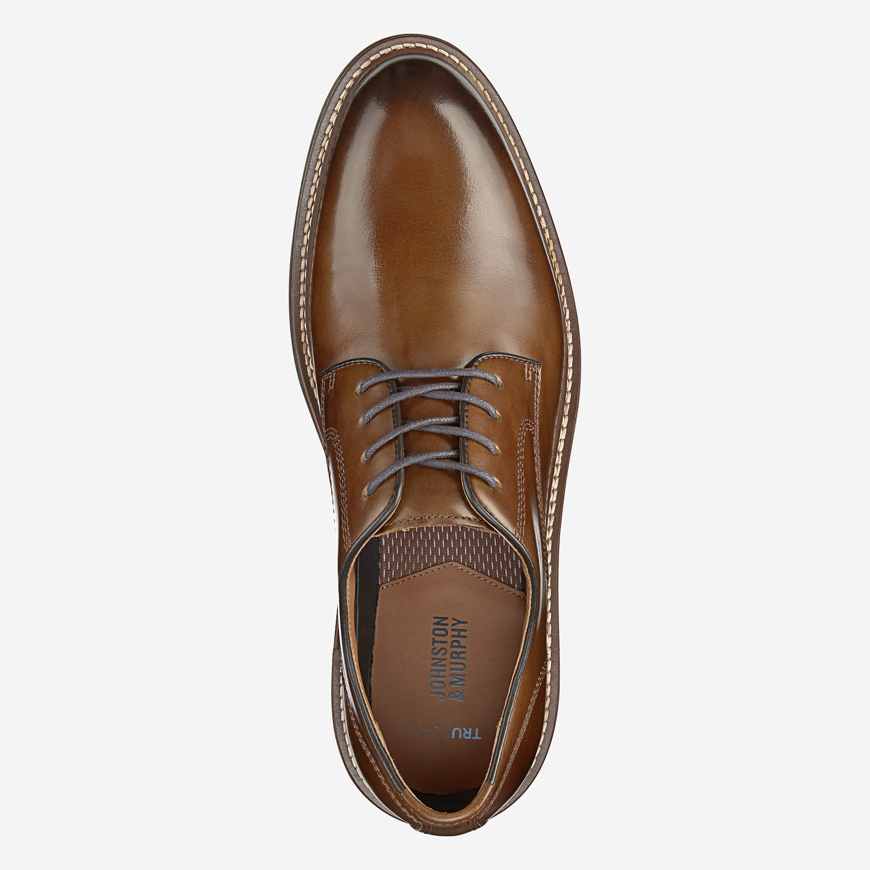 Johnson & Murphy Upton Plain Toe - Brown Leather Dress Shoes Johnston & Murphy Upton Plain Toe Shoe – Ticknors Men main image 4
