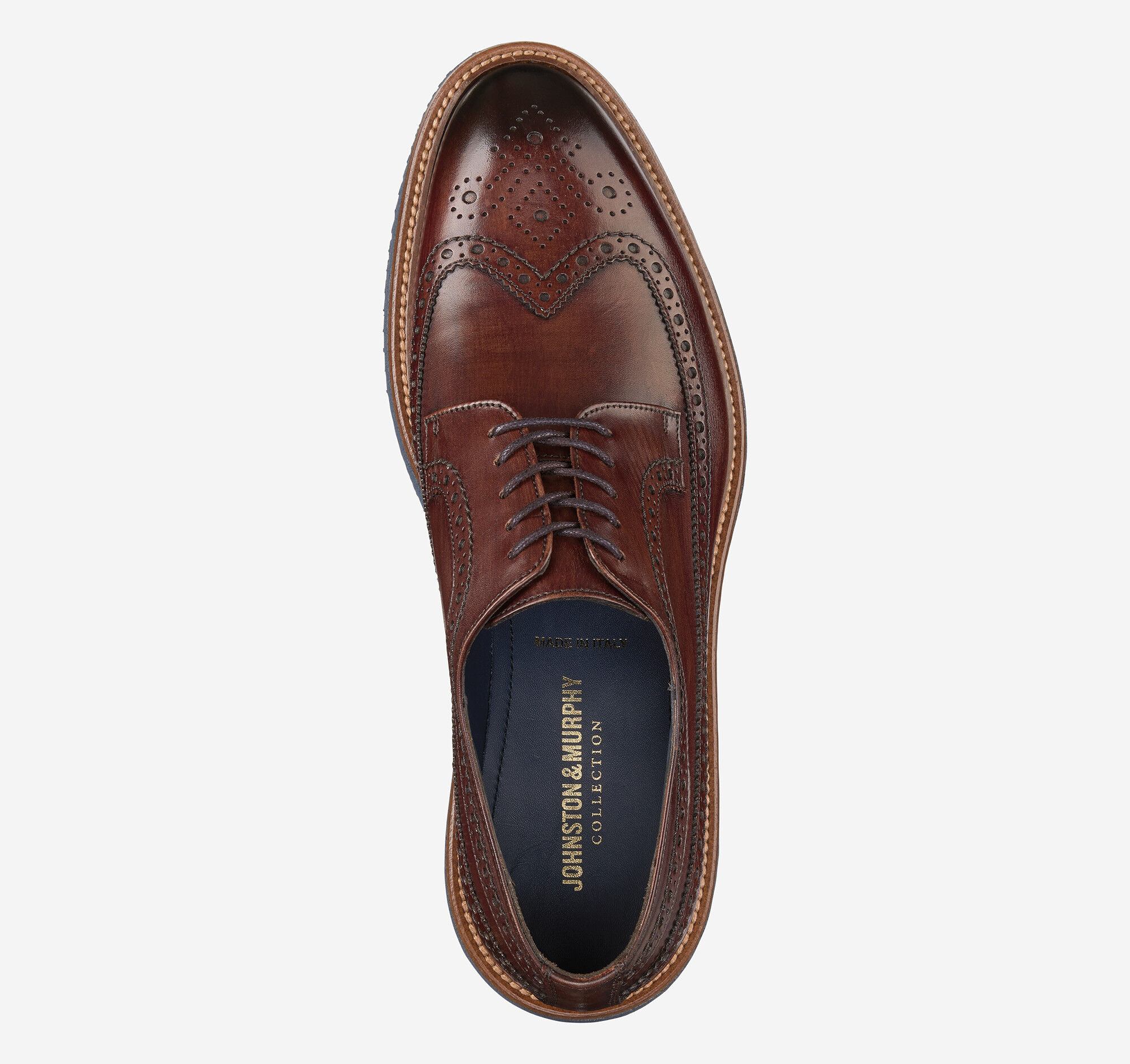 Men's Jameson Longwing in Brown Italian Calfskin | Johnston & Murphy