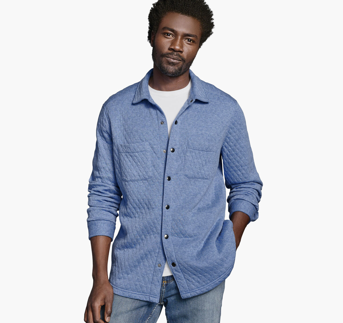 Quilted Snap-Front Knit image number null