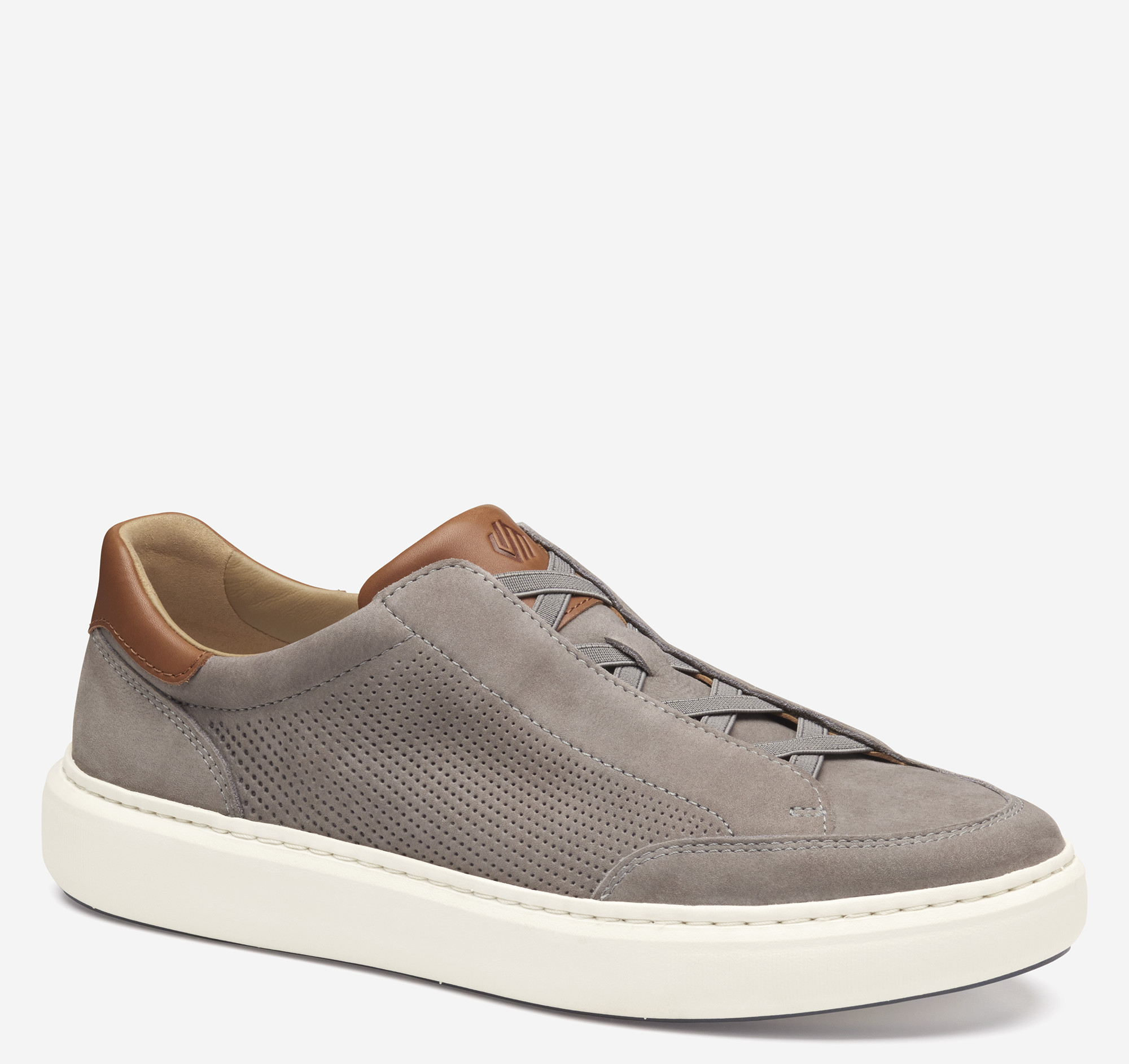 Johnston & Murphy Men's Anders Stretch Lace-to-Toe Slip-On - Gray Nubuck - Size 11 - M