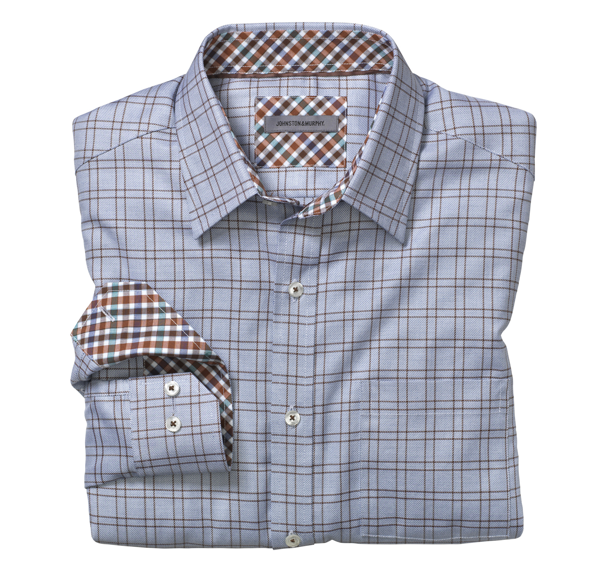 Tailored Fit Micro ZigZag Windowpane Shirt | Johnston & Murphy