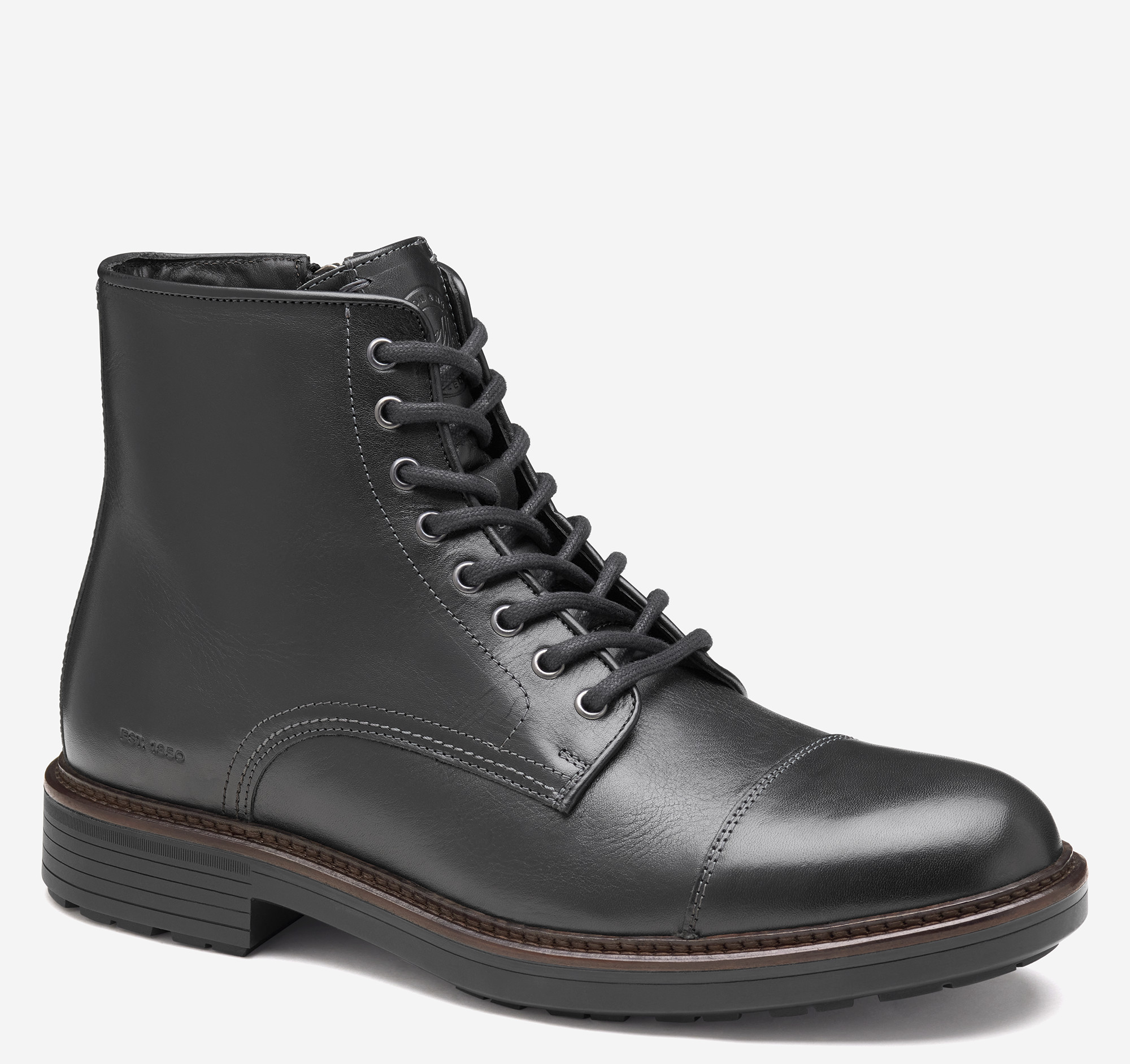 Johnston & Murphy Latham Cap Toe Boot Black European 