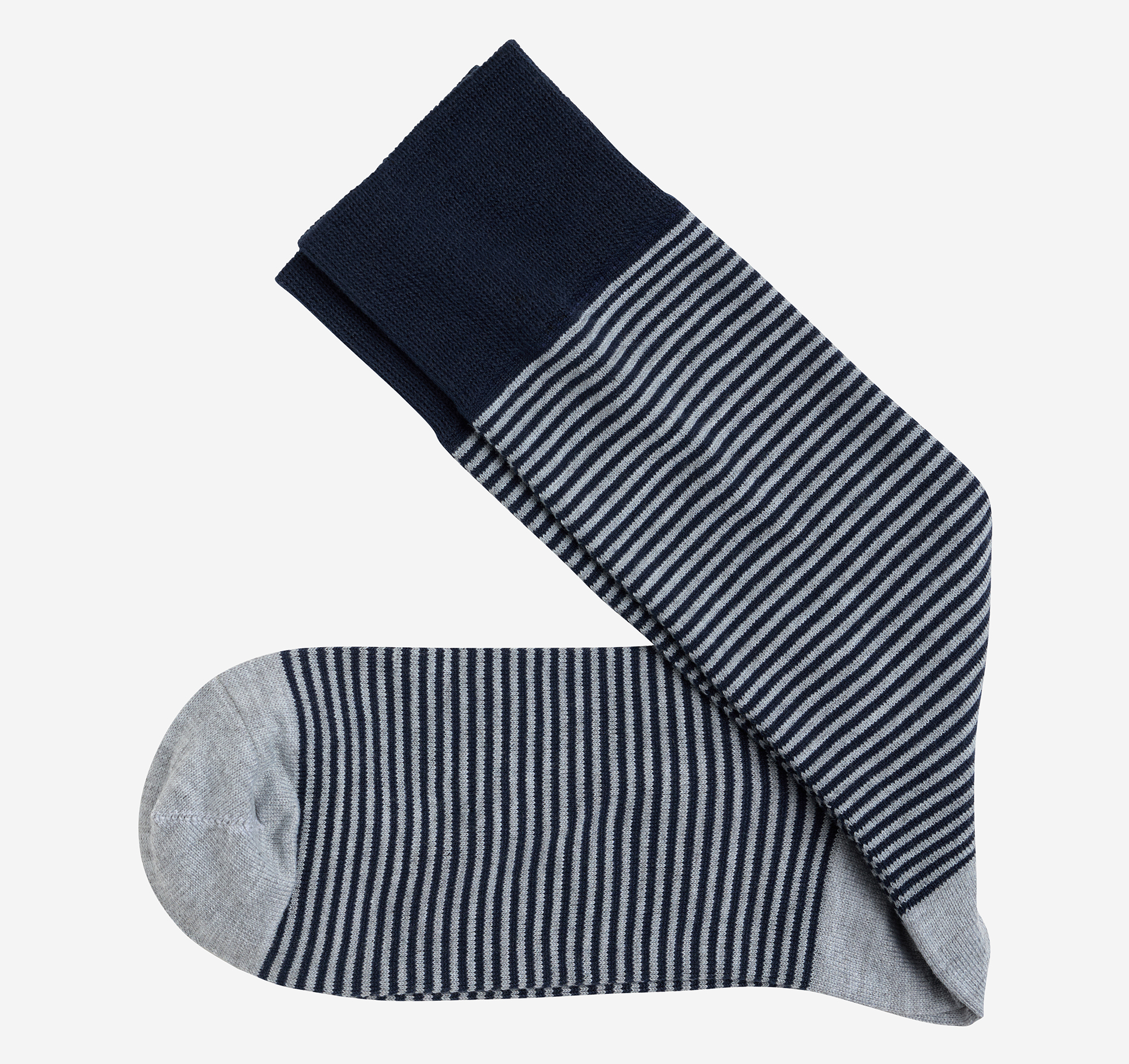 Johnston & Murphy Men's Striped Dress Socks - Gray Heathered Micro Stripe - Size EACH