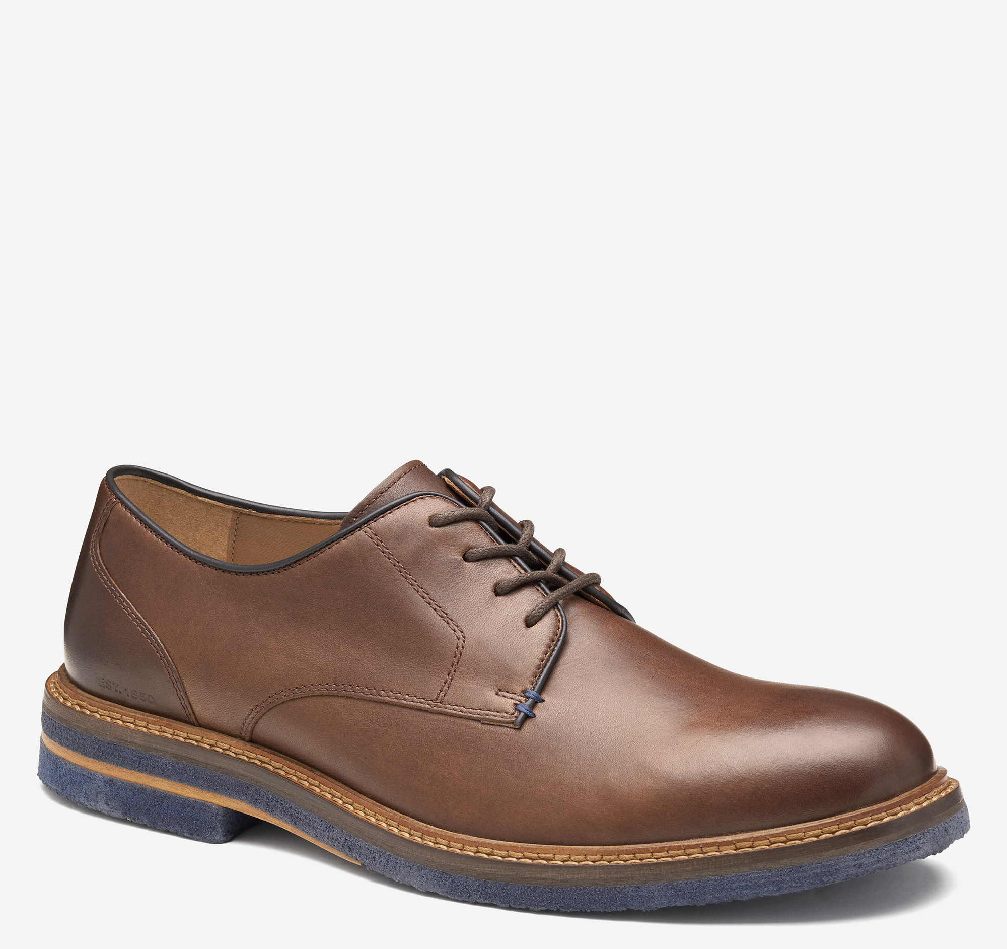 Men's Calder Plain Toe in Mahogany Full Grain Leather Johnston