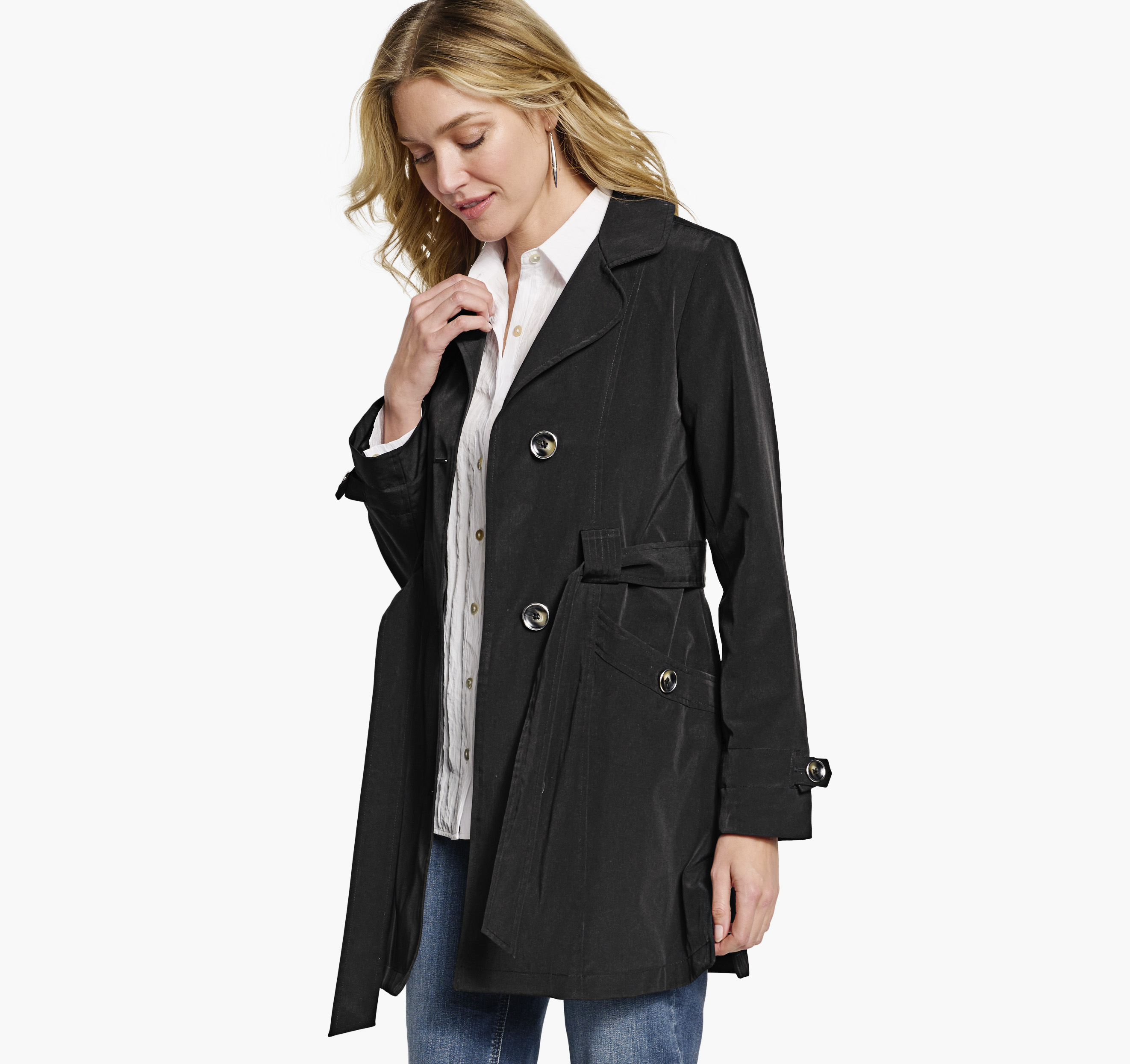 Johnston Murphy Women s Belted Trench Coat Black Size S