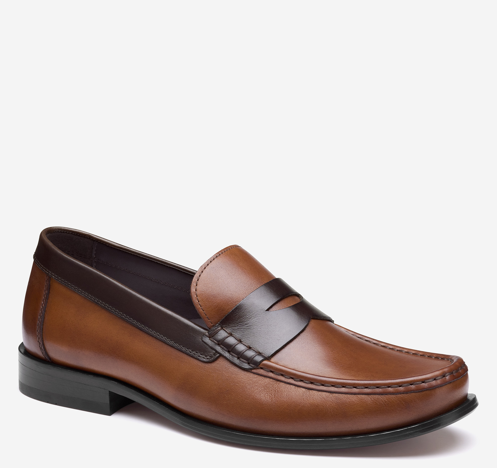 Johnston & Murphy Men's Humphrey Penny Loafer - Tan/Brown Full-Grain Leather - Size 8 - M