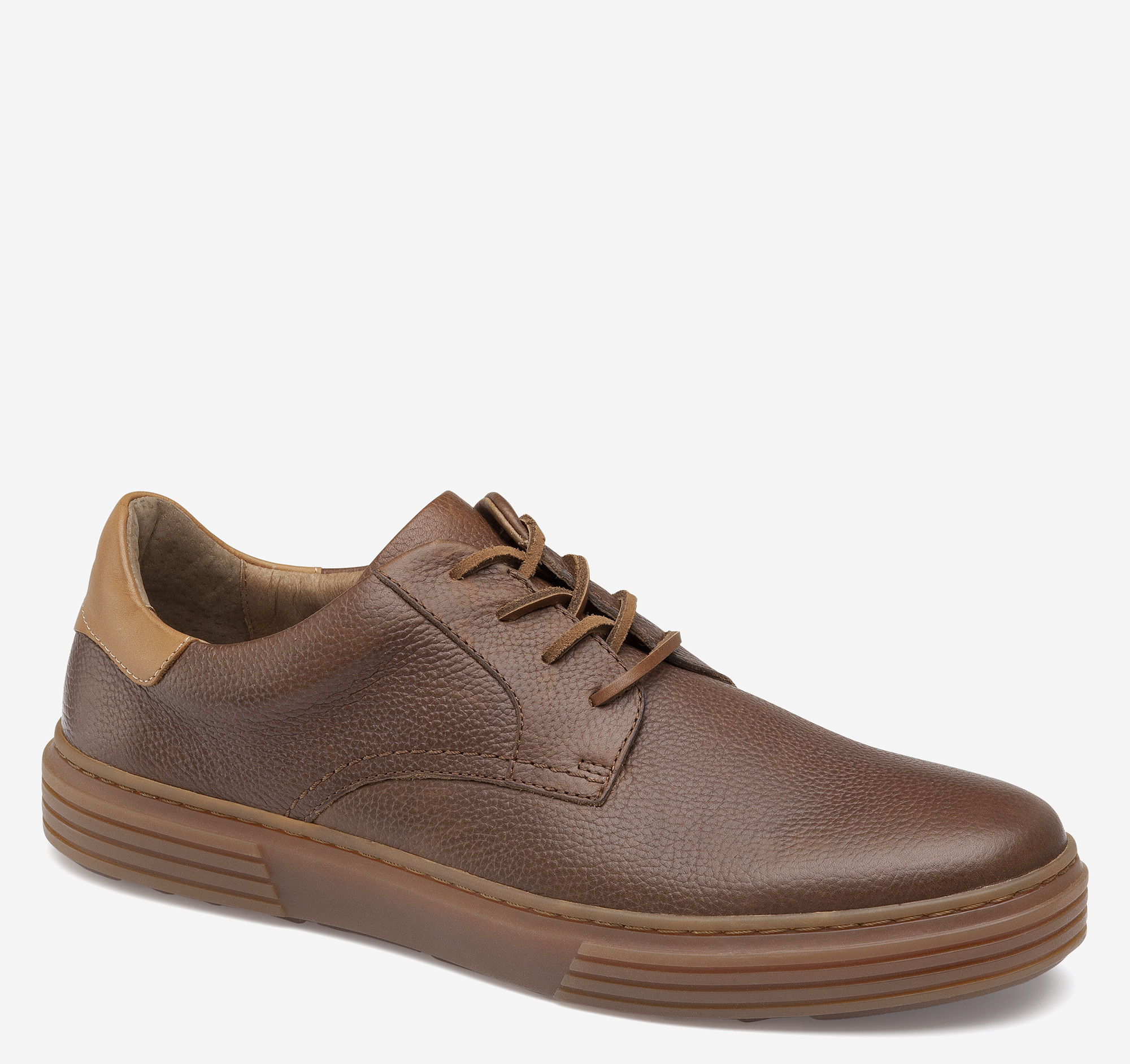 Johnston & Murphy Men's Pascal Plain Toe Shoe - Tan Full Grain