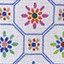 White Multi Flower Tile