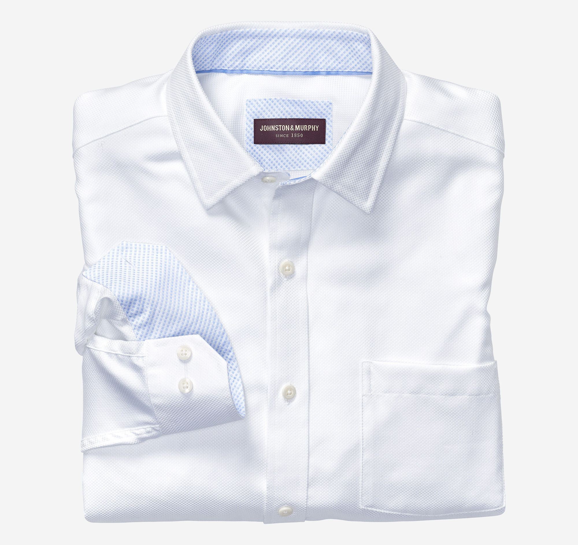 Image of Johnston & Murphy Premium Cotton Long-Sleeve Shirt