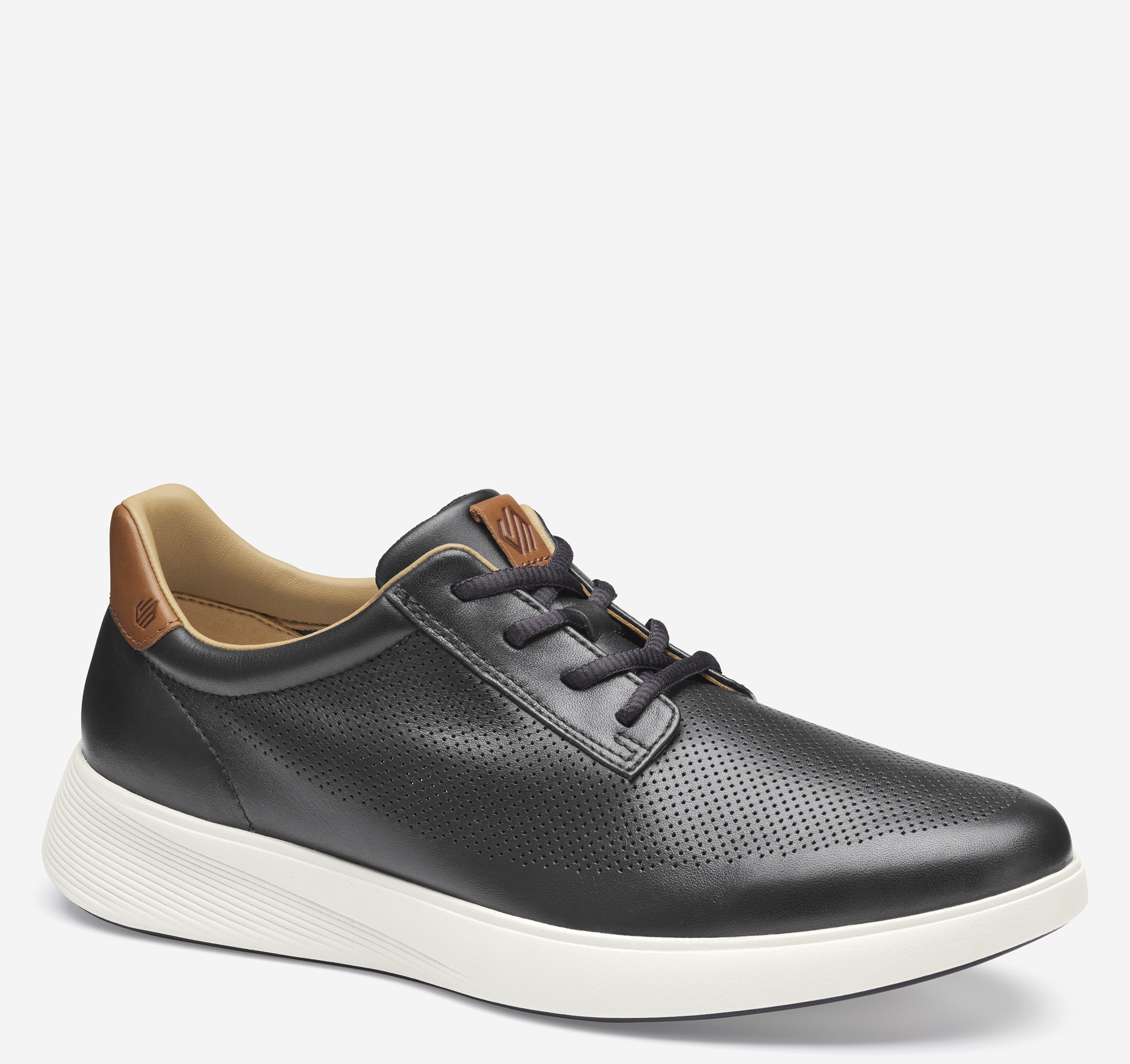Johnston & Murphy Men's Ackerson Perfed Plain Toe - Black Full-Grain Leather - Size 9 - M