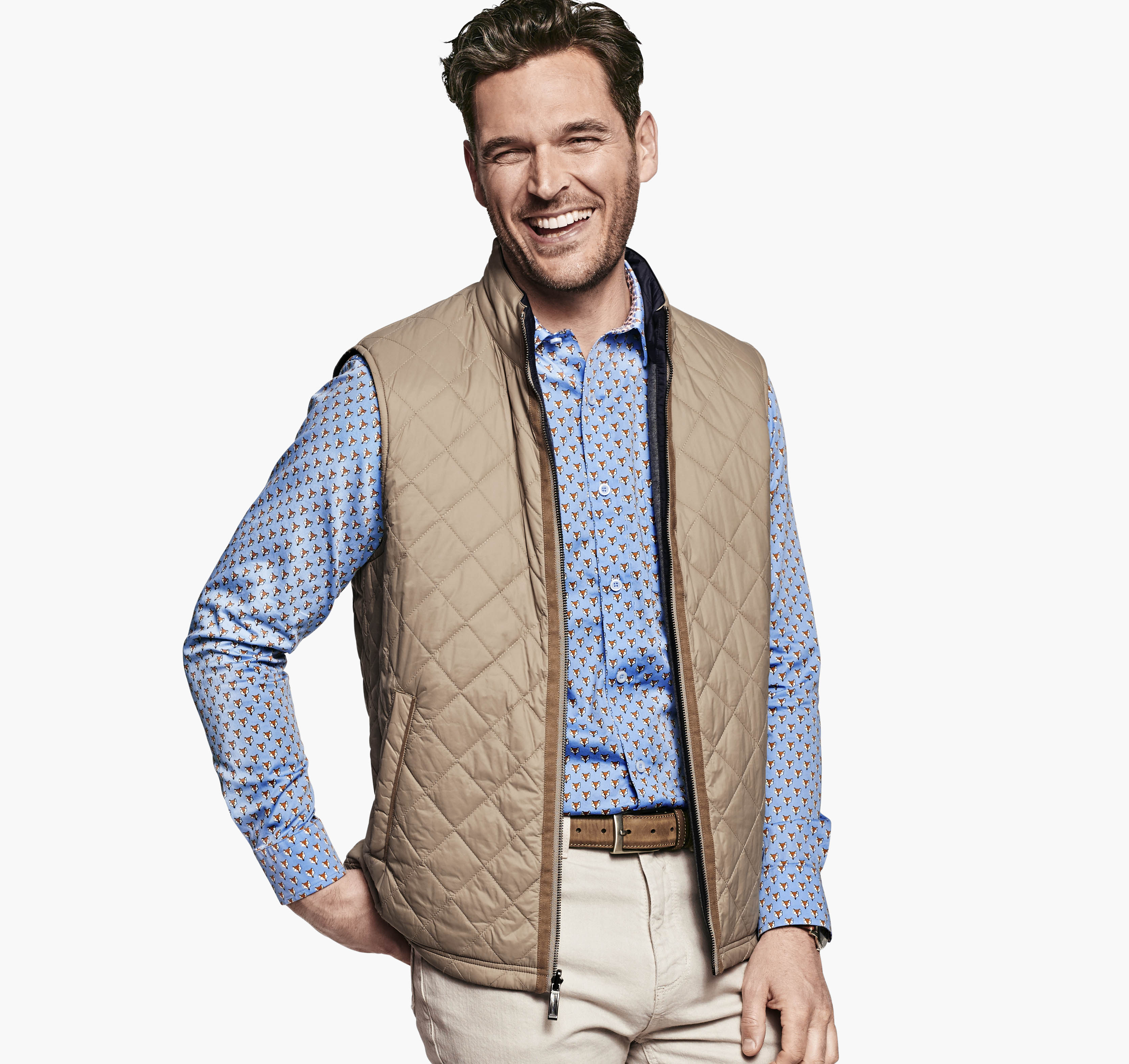 Reversible Quilted/Knit Vest image number null