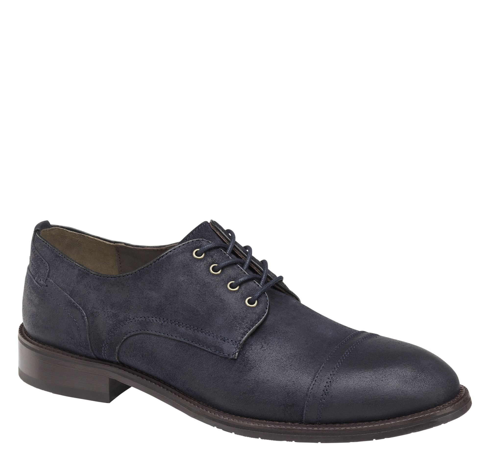Johnston & Murphy Men's Brenner Cap Toe - Navy Italian Waxed Suede