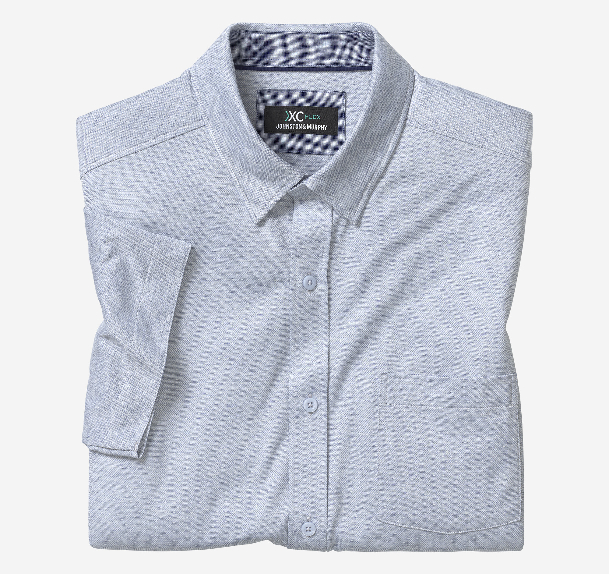 Image of Johnston & Murphy XC Flex Stretch Short-Sleeve Shirt