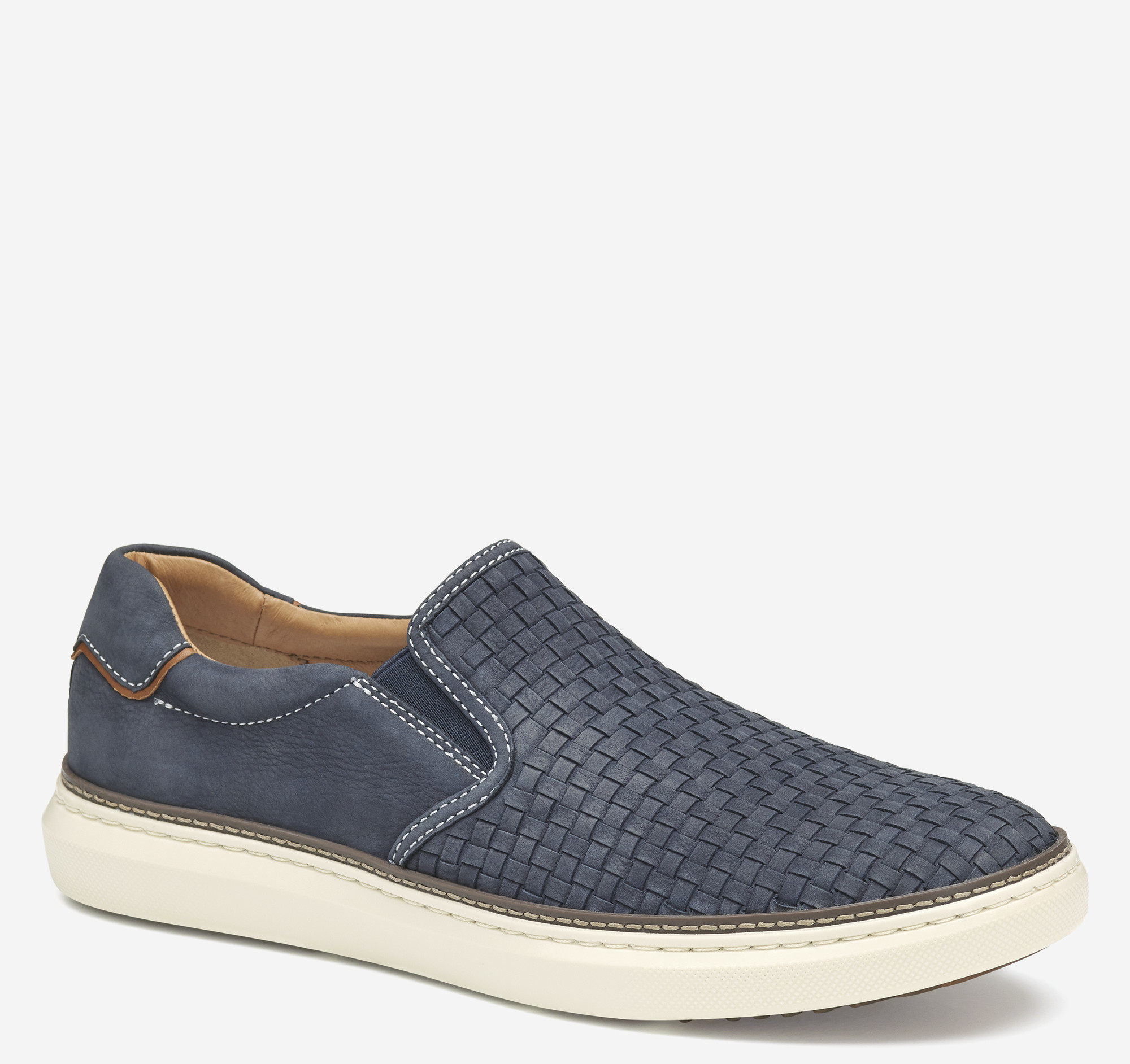 Johnston & Murphy Men's Mc Guffey 2 Woven Slip-On - Navy Woven Tumbled Nubuck - Size 16 - M