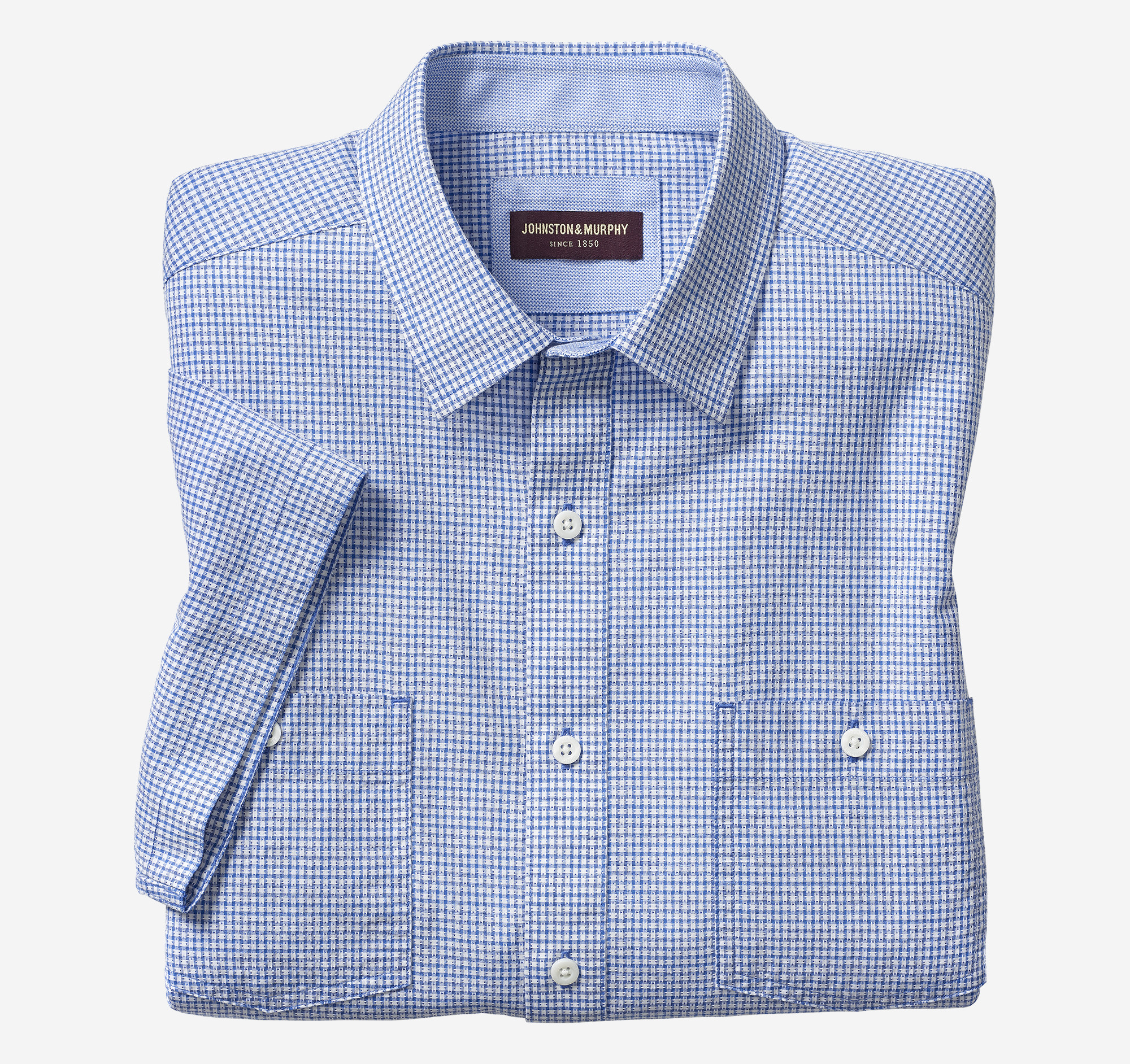 Image of Johnston & Murphy Washed Cotton Short-Sleeve Shirt