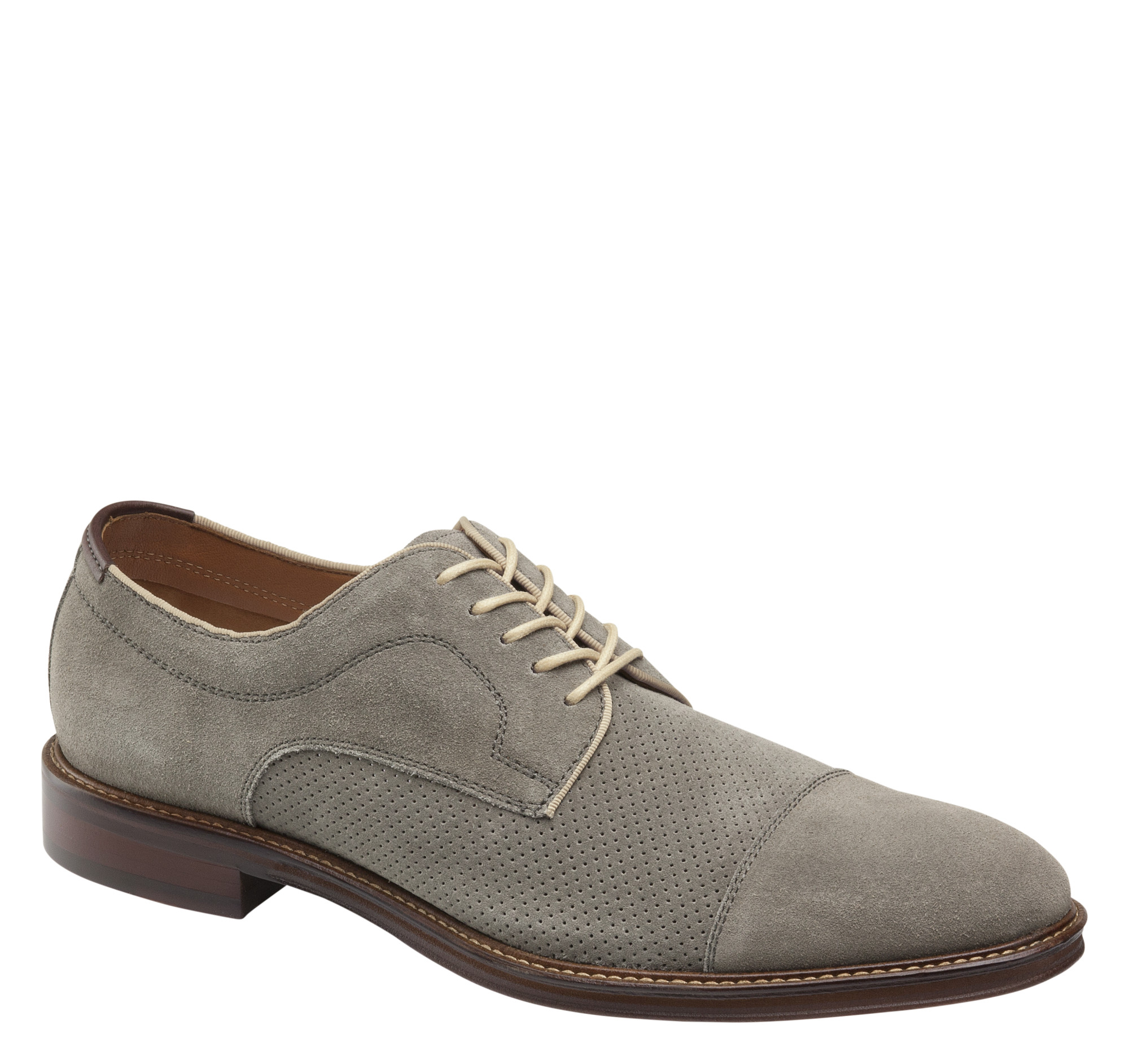 Johnston & Murphy Men's Warner Perfed Cap Toe - Gray Suede