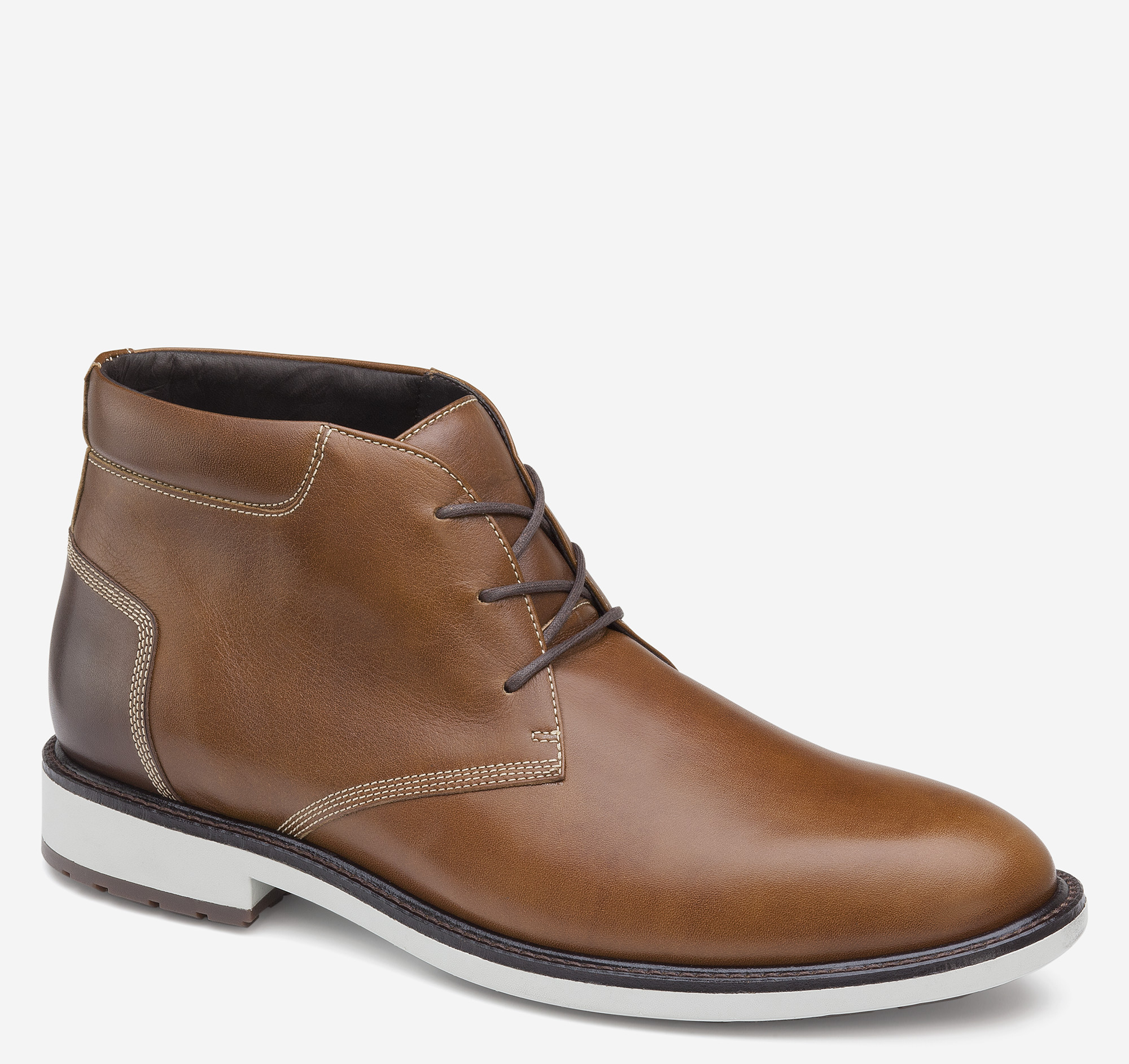 Johnston & Murphy Men's Lockwood Chukka Shoe - Dark Tan Full Grain