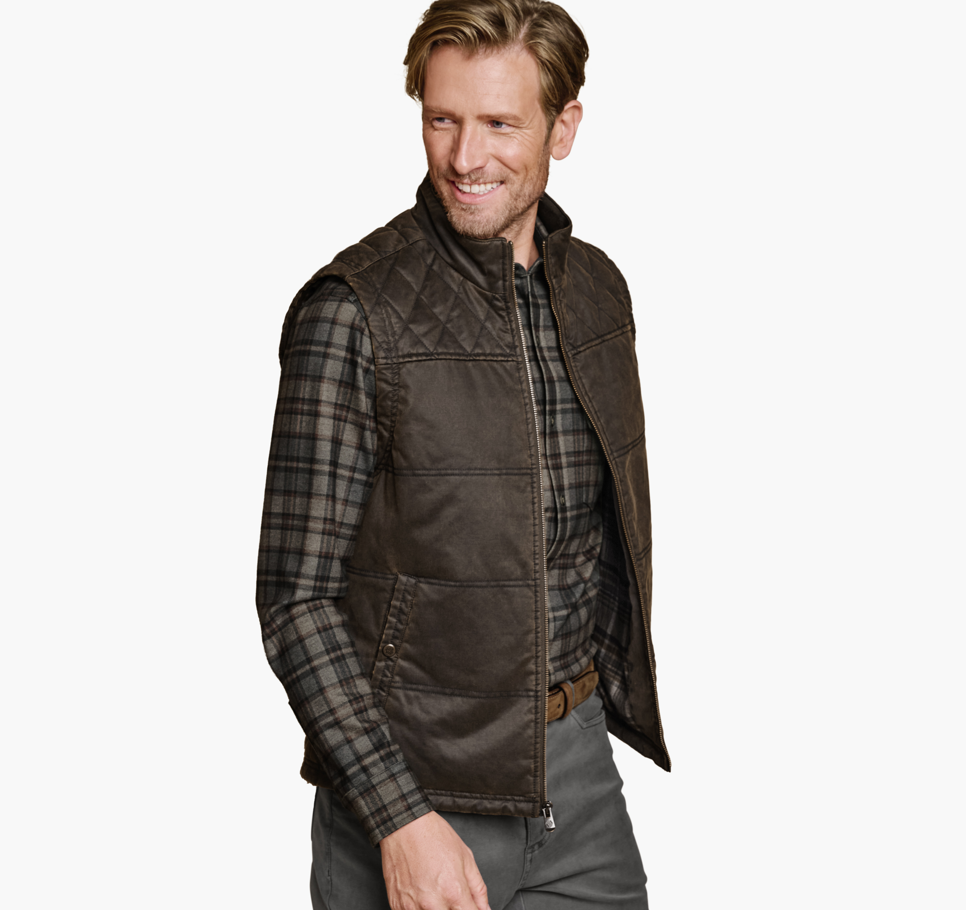 johnston murphy Reversible Vest Olive/Marled Olive Factory Sale