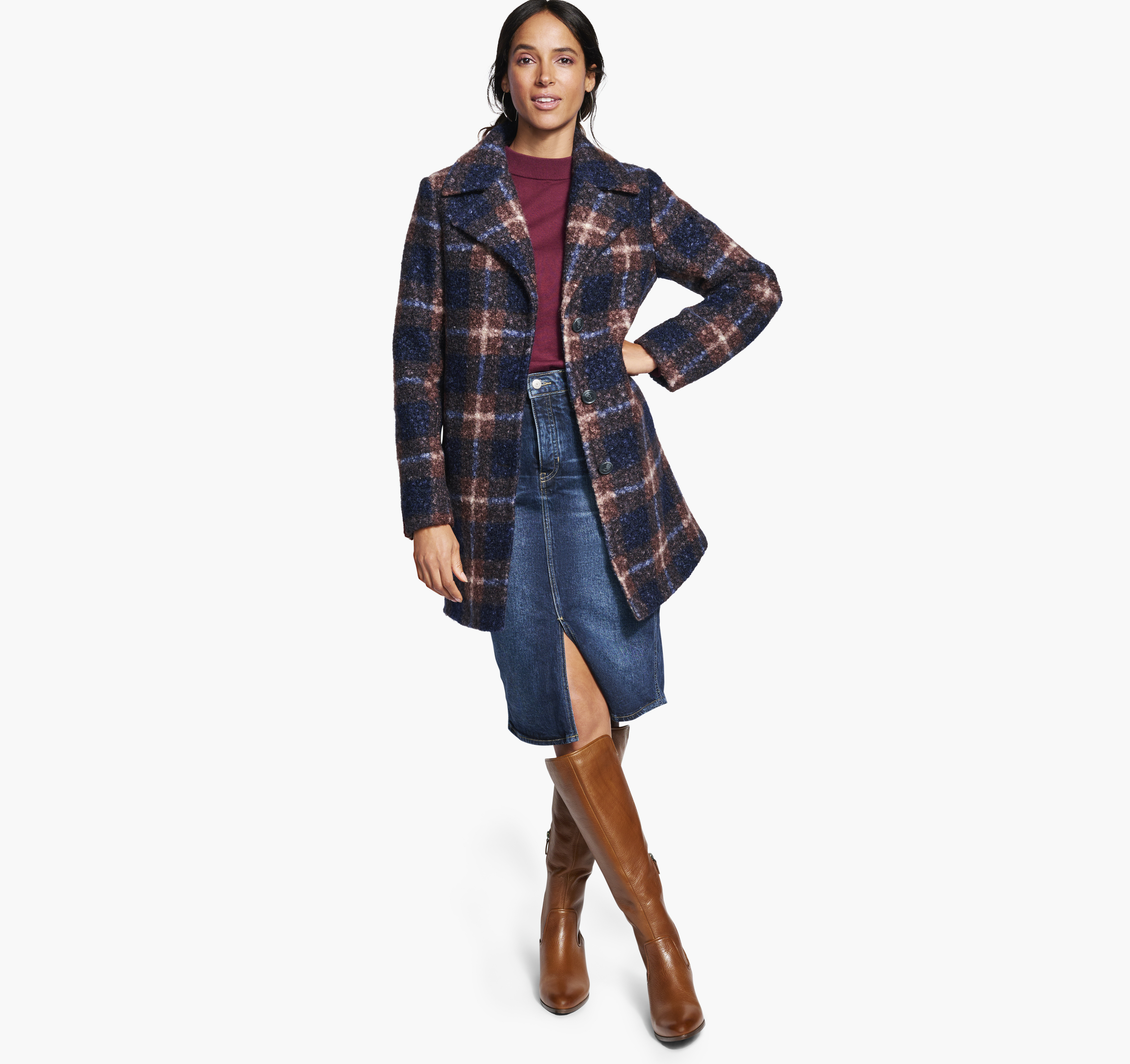 Plaid Teddy Coat image number null