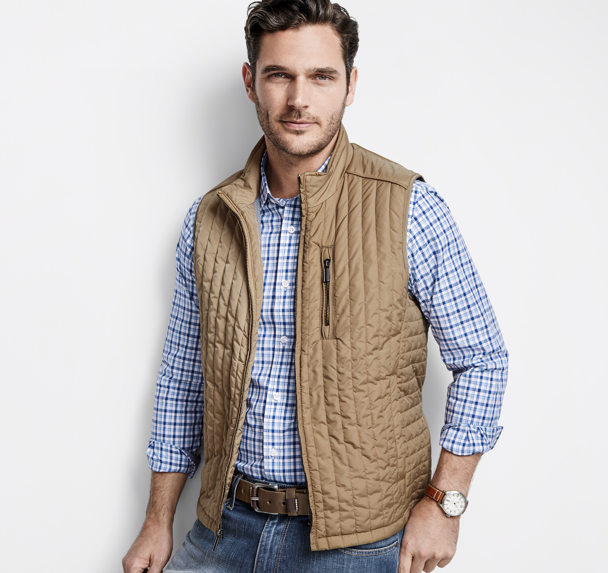 Mini Square Quilted Vest | Johnston & Murphy