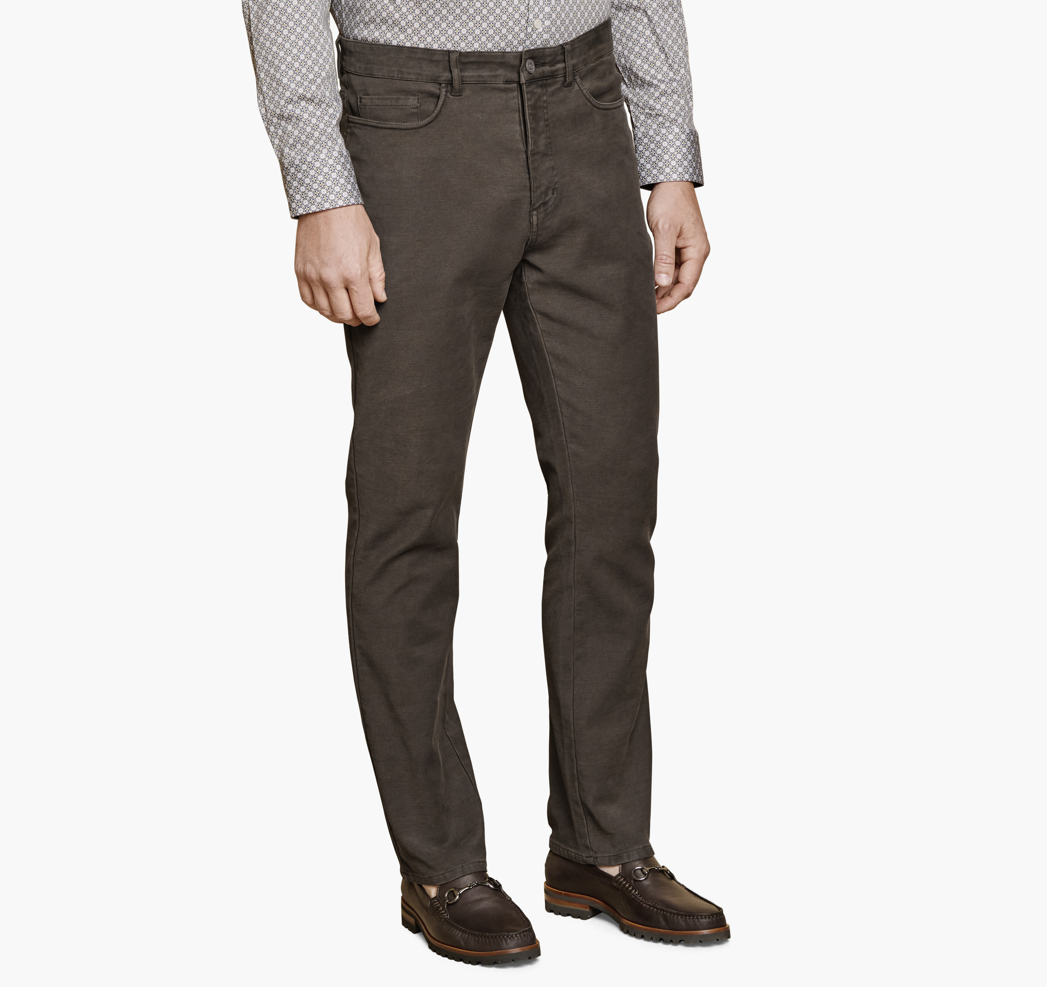 Johnston & Murphy Men's XC Flex Stretch Five-Pocket Pants - Olive - Size 34 - 30" Short