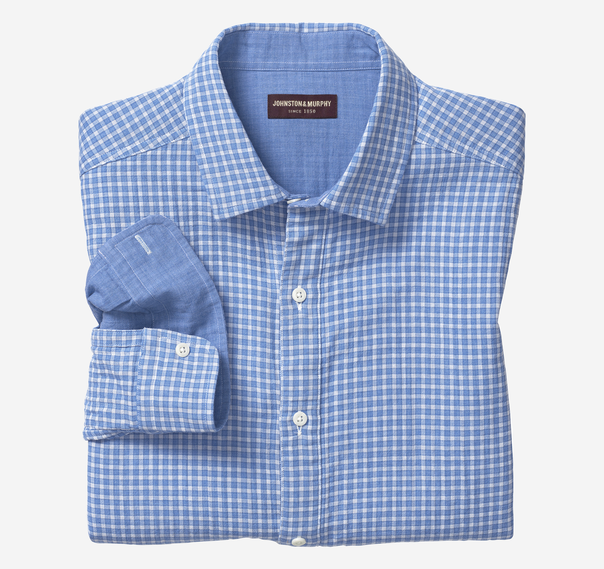 Image of Johnston & Murphy Double-Layer Long-Sleeve Shirt