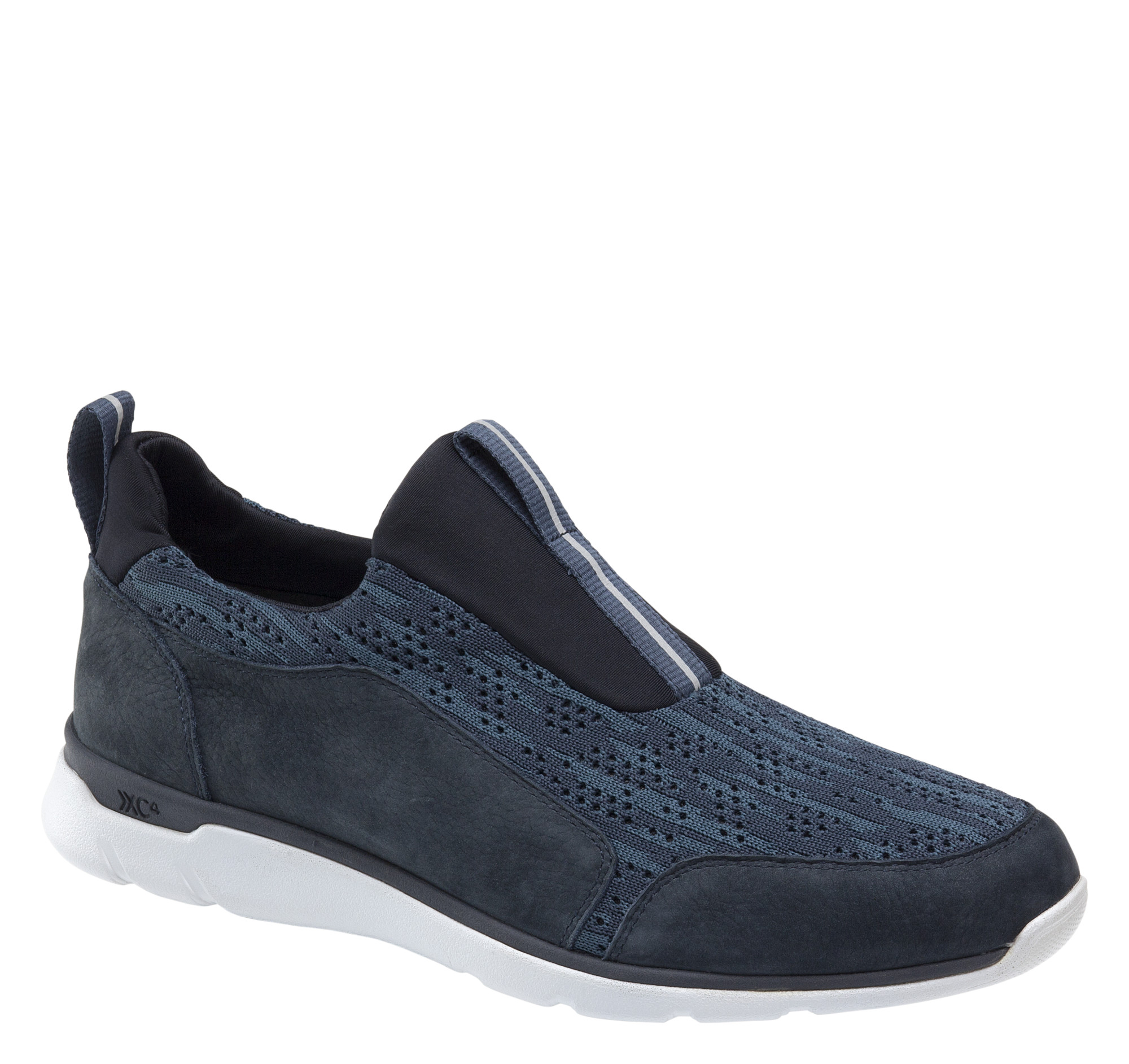 Johnston & Murphy Men's XC4 Prentiss Slip-On - Navy Tumbled Nubuck/Knit