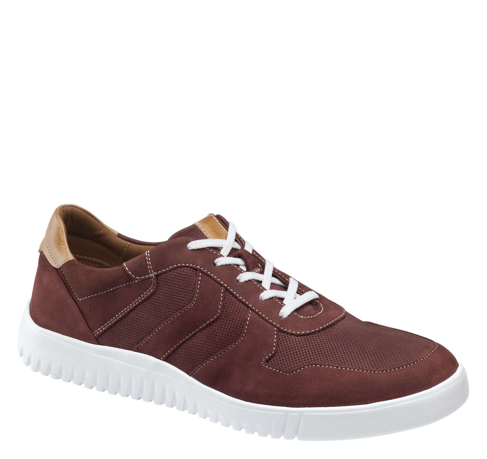 Johnston & Murphy Men's McFarland Moc Toe Shoe - Wine Tumbled Nubuck