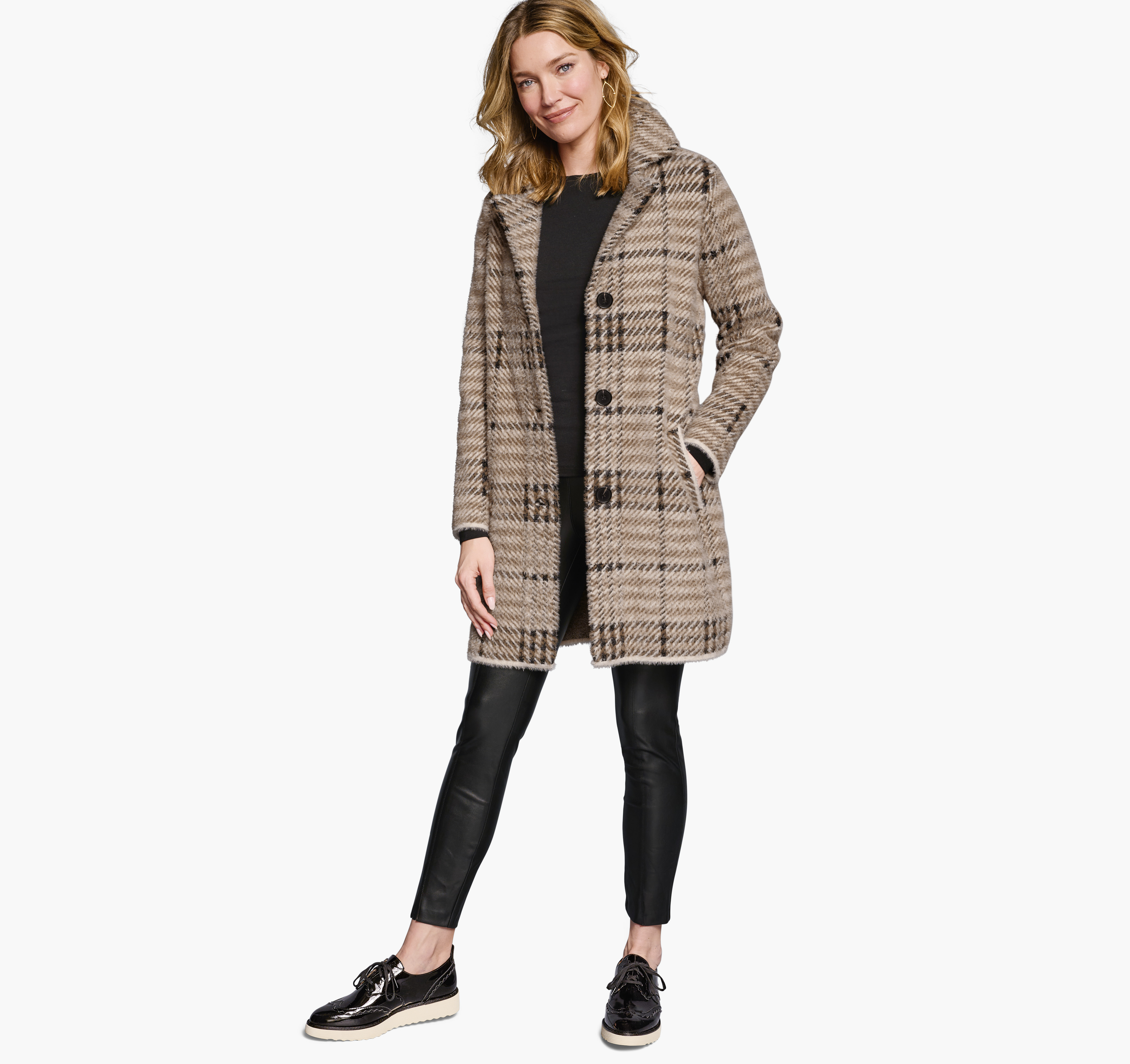 Plaid coatigan deals