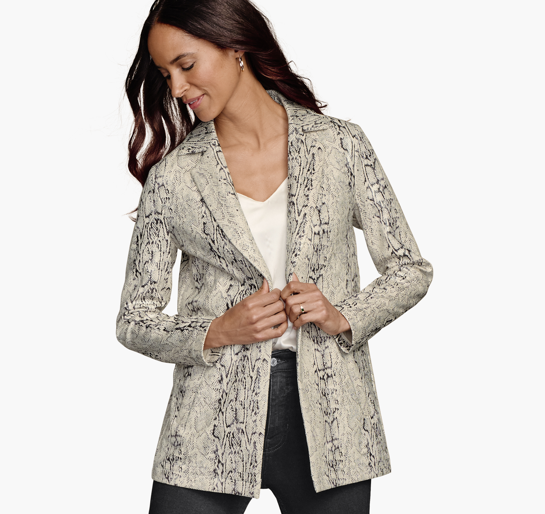 backup Allerede død Faux-Snakeskin Blazer