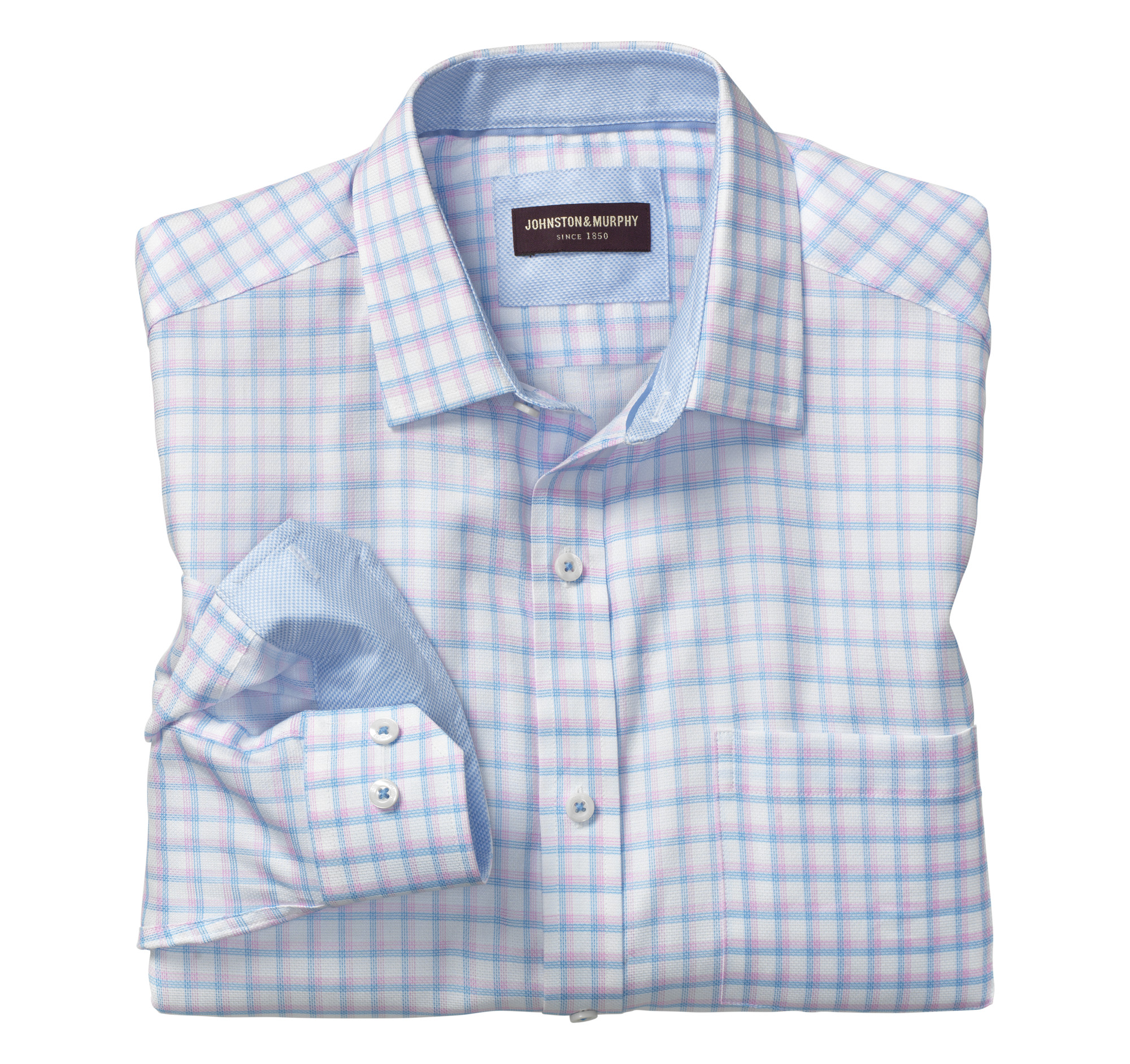 Pastel Shadow Box Check Shirt Johnston & Murphy