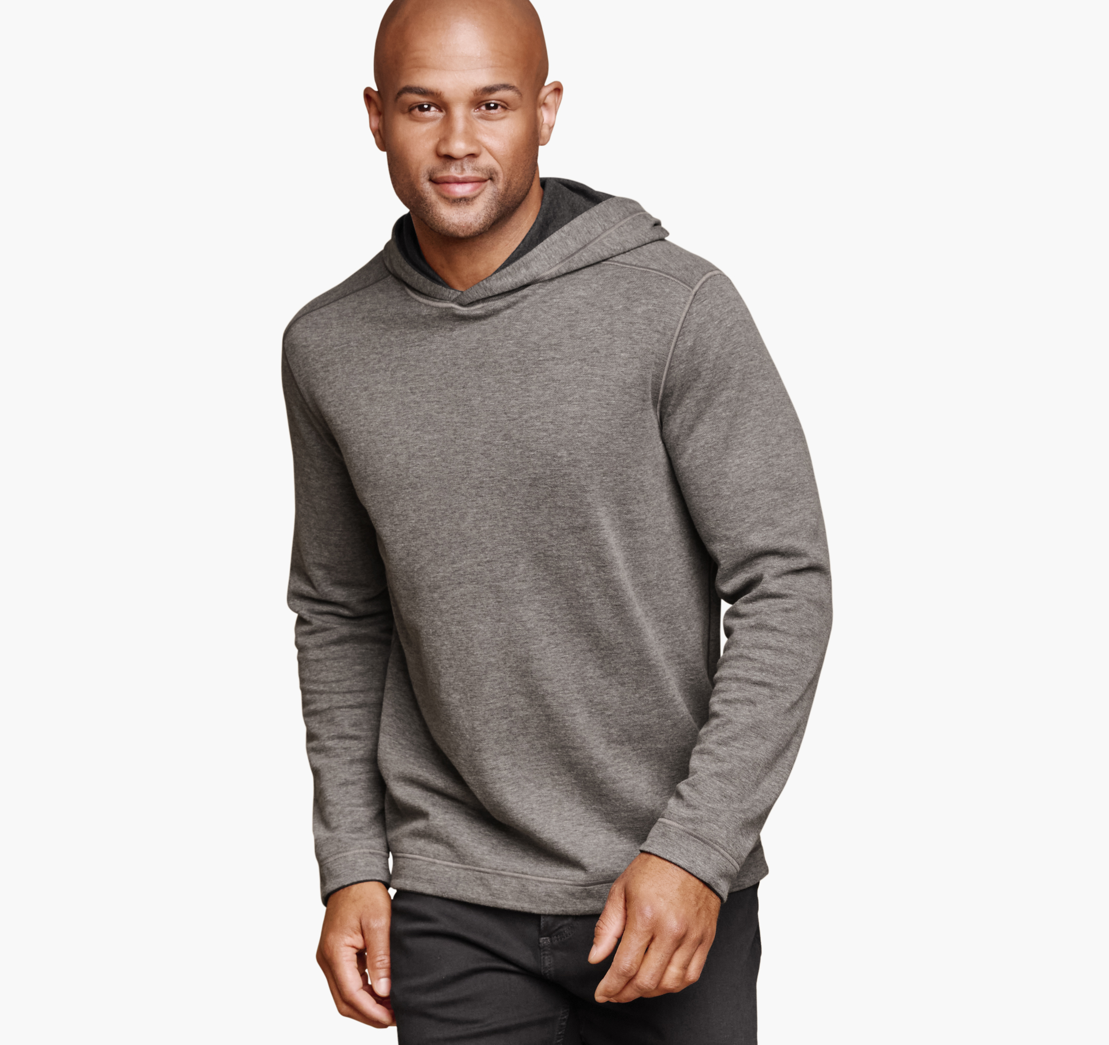 Johnston & Murphy Men's Icon Reversible Hooded Pullover - Gray/Black - Size M - NA