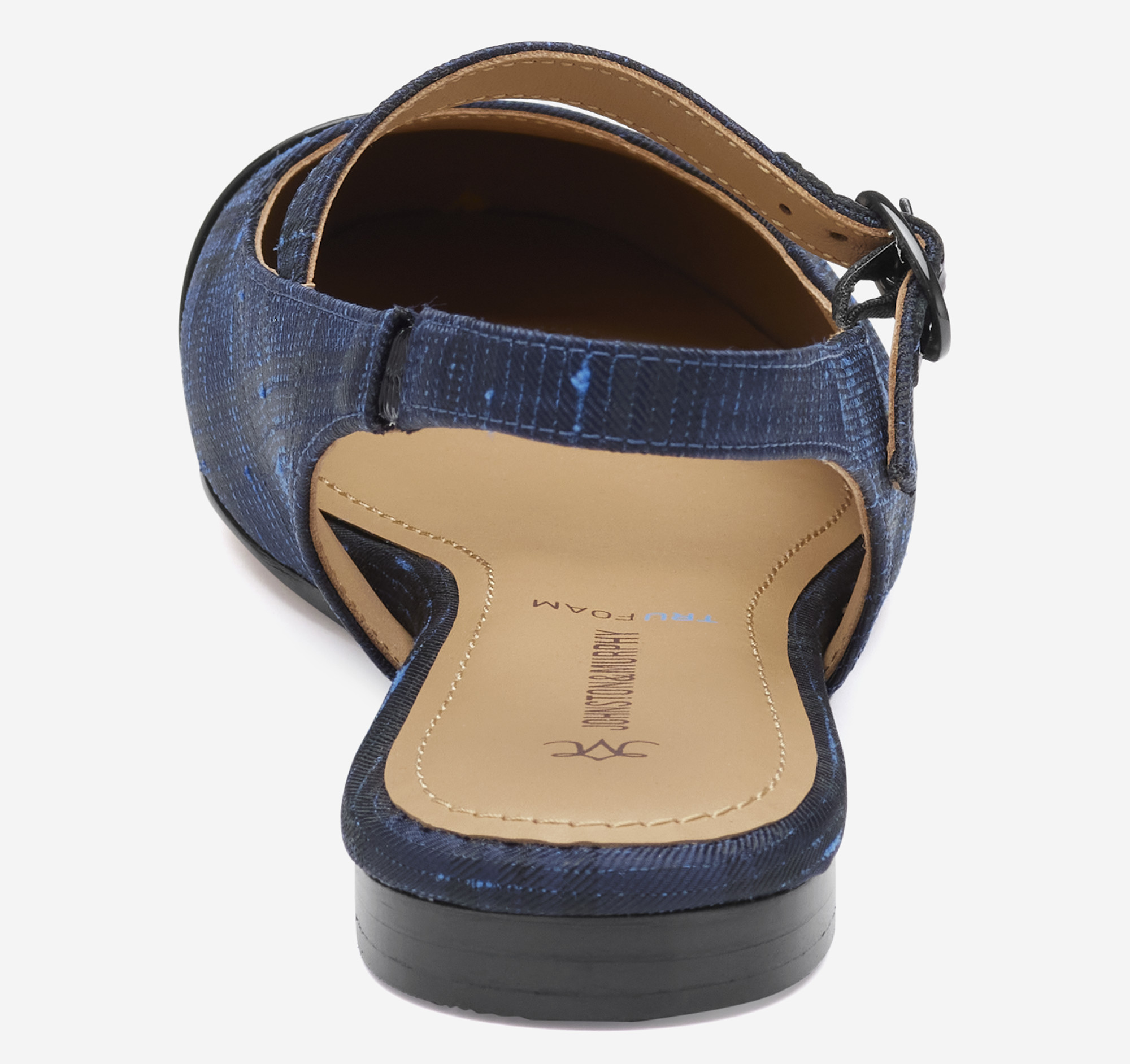 PEARL MARY JANE SLINGBACKS IN BLACK MIX WHITE TWEED 30 MM