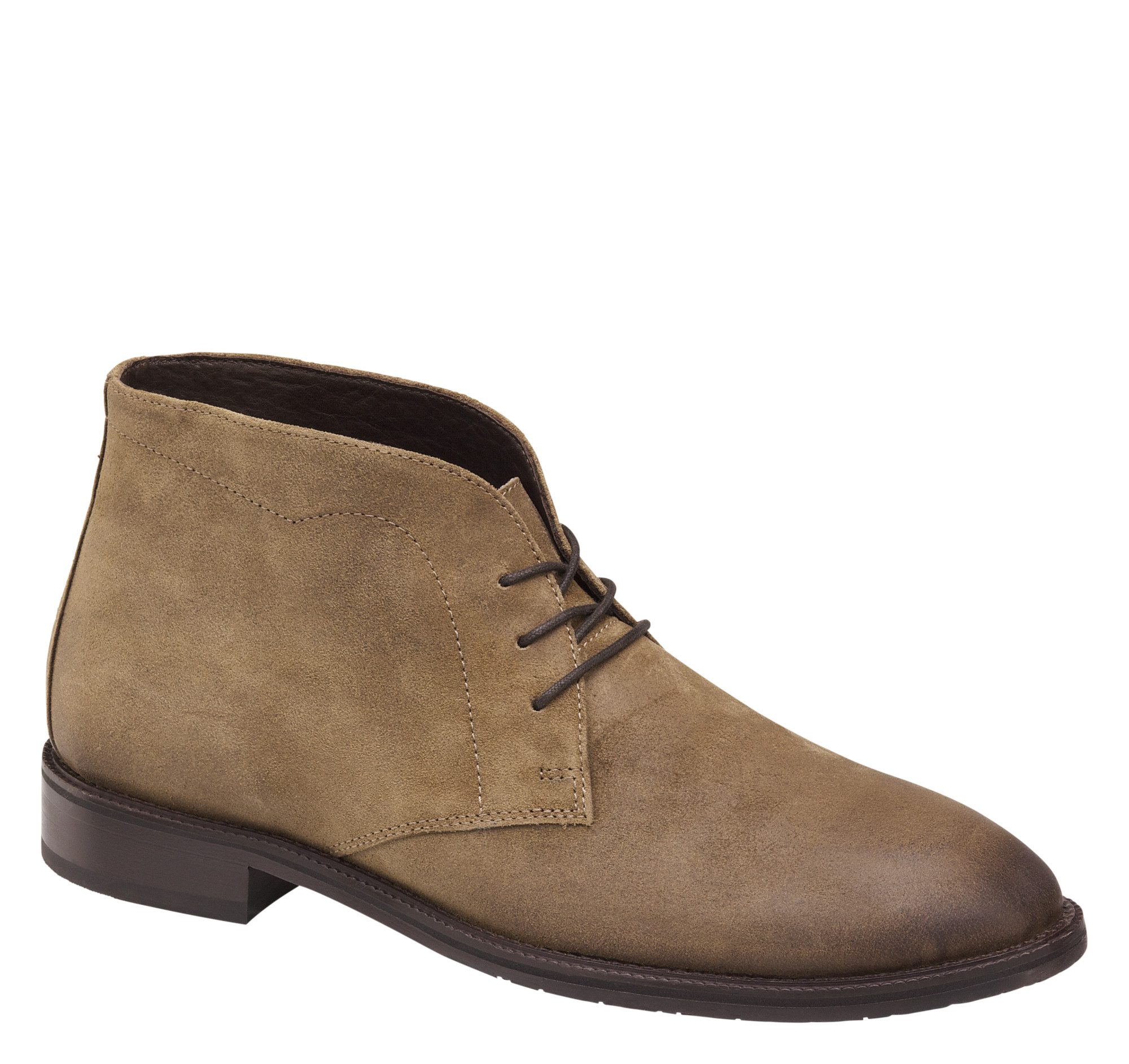 Johnston & Murphy Men's Brenner Chukka - Taupe Italian Waxed Suede